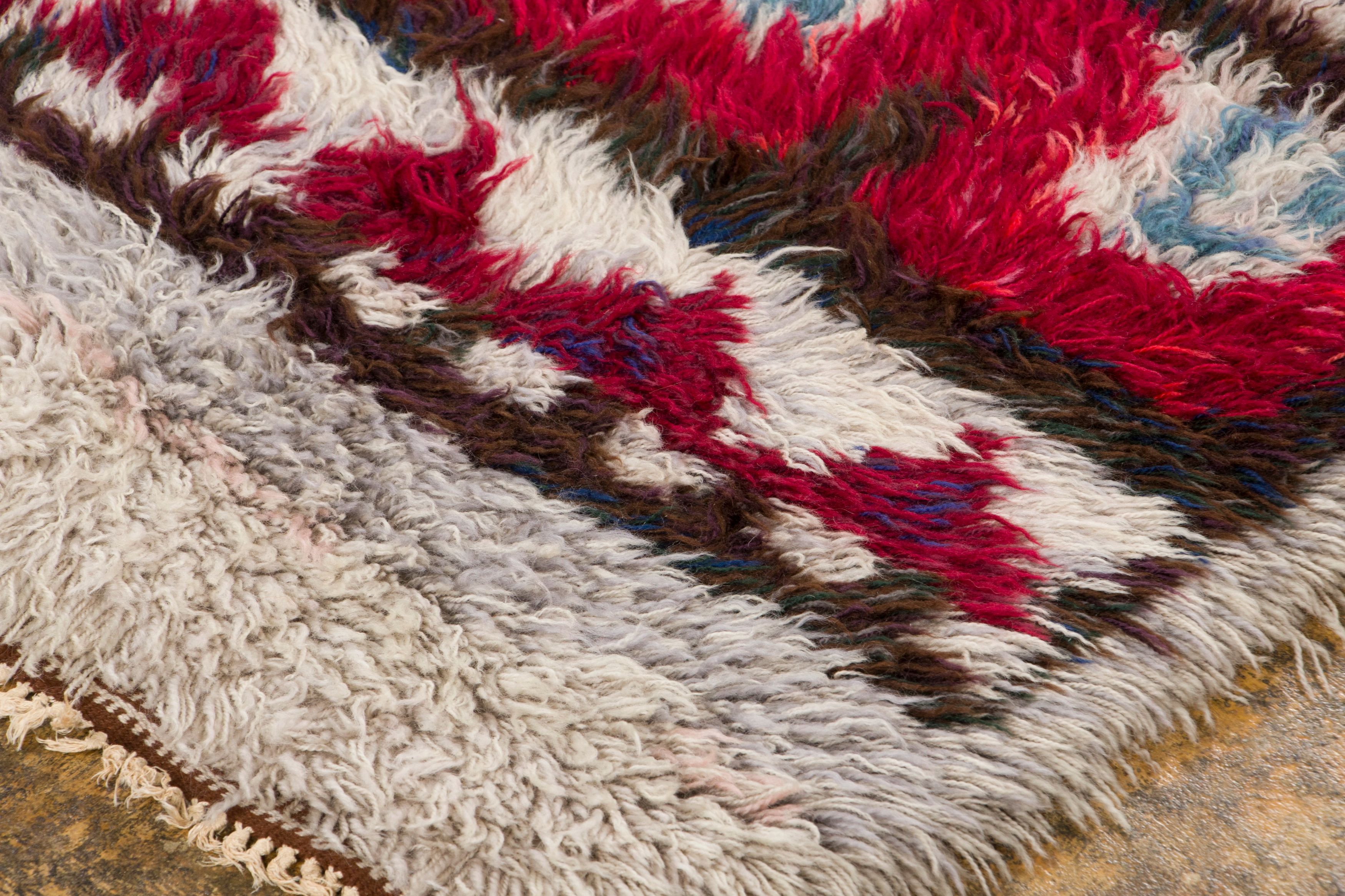 Vintage Swedish Scandinavian Rya Rug
