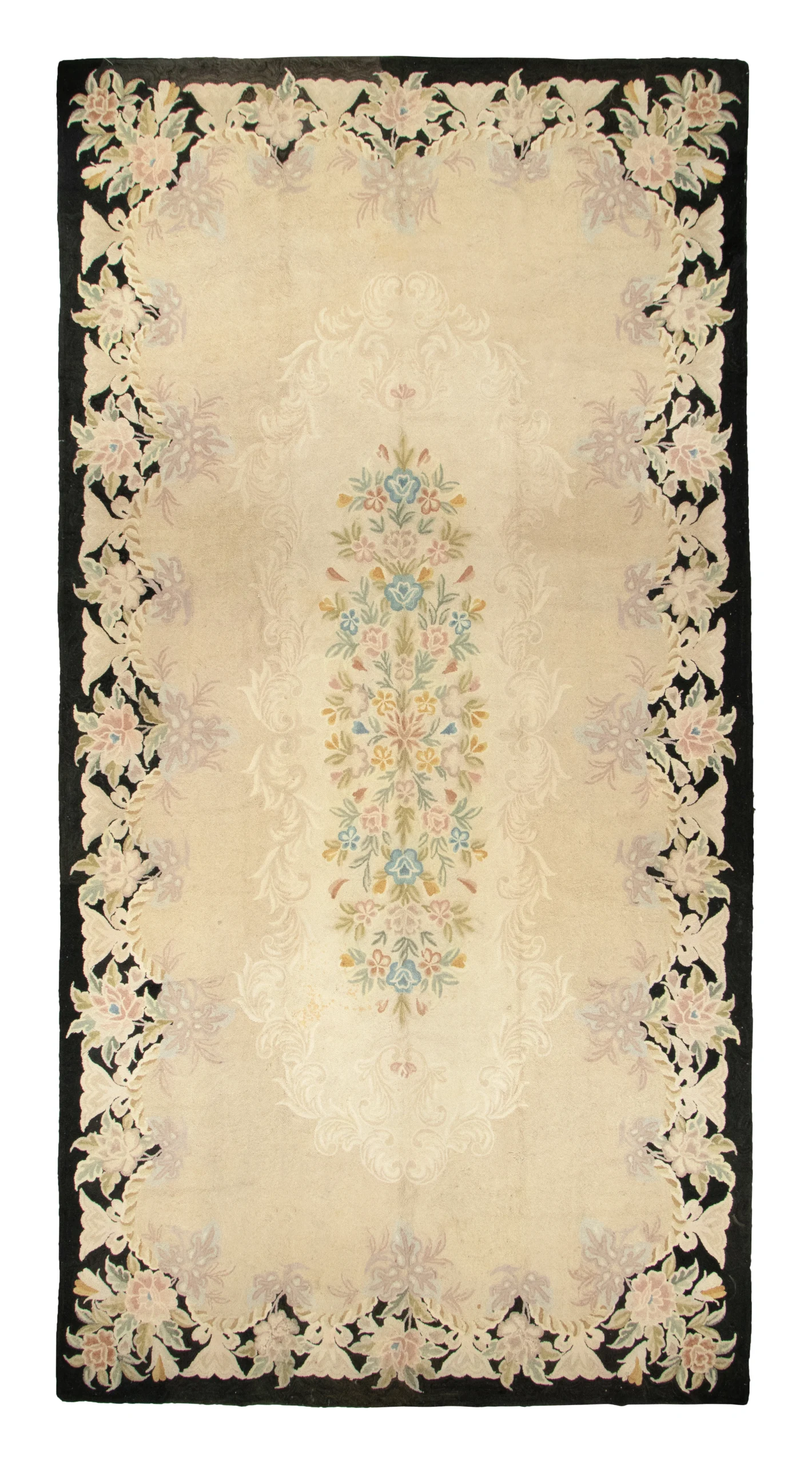 Oversized Vintage Hooked Floral Runner