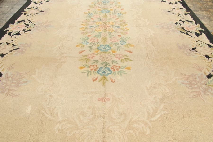 Oversized Vintage Hooked Floral Runner