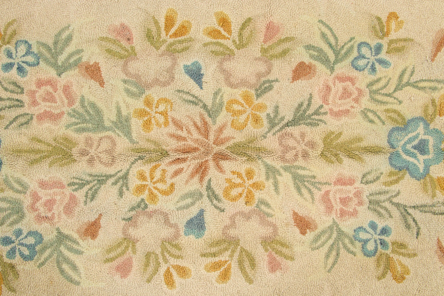 Oversized Vintage Hooked Floral Runner