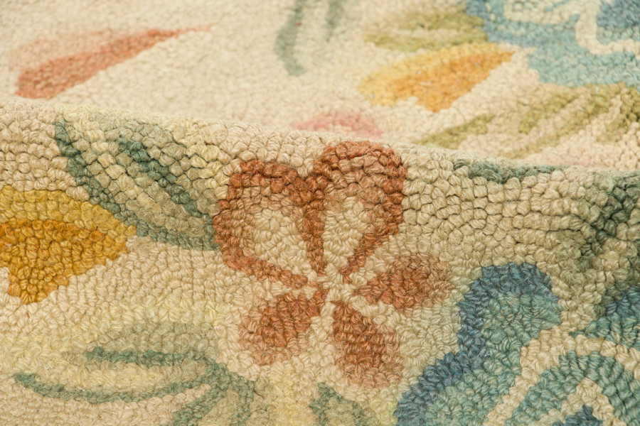 Oversized Vintage Hooked Floral Runner