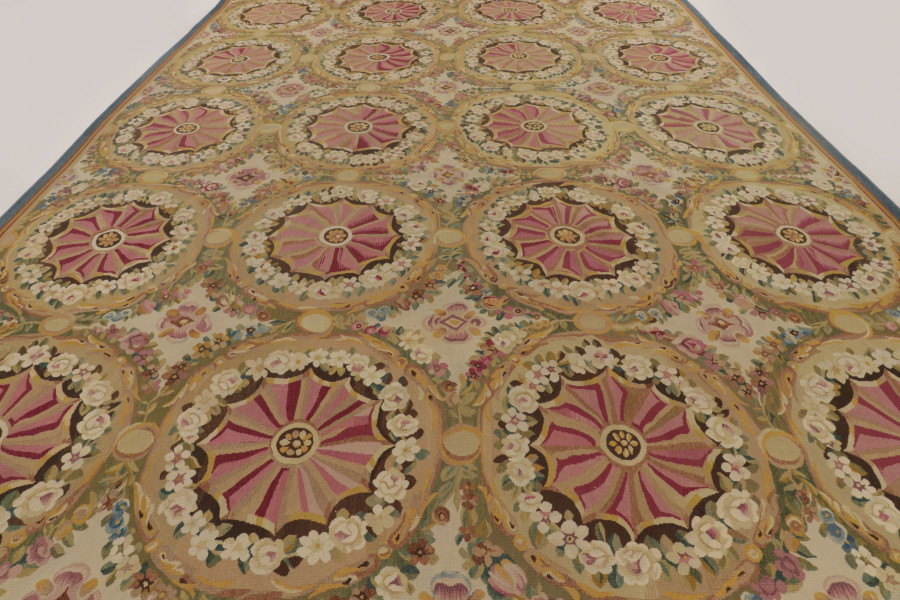 Oversized Vintage French Aubusson Rug