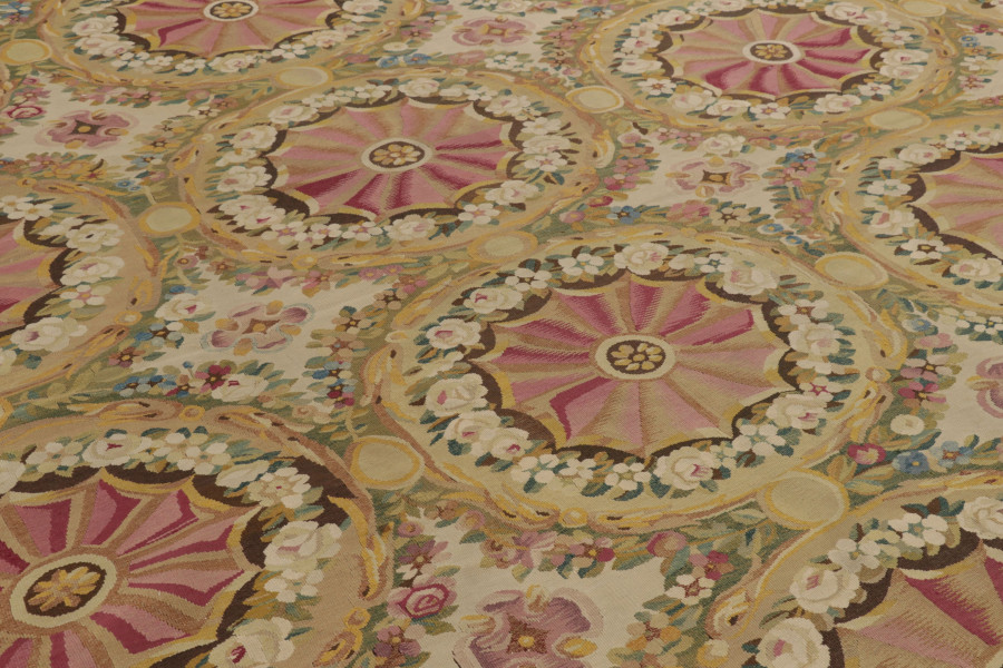 Oversized Vintage French Aubusson Rug