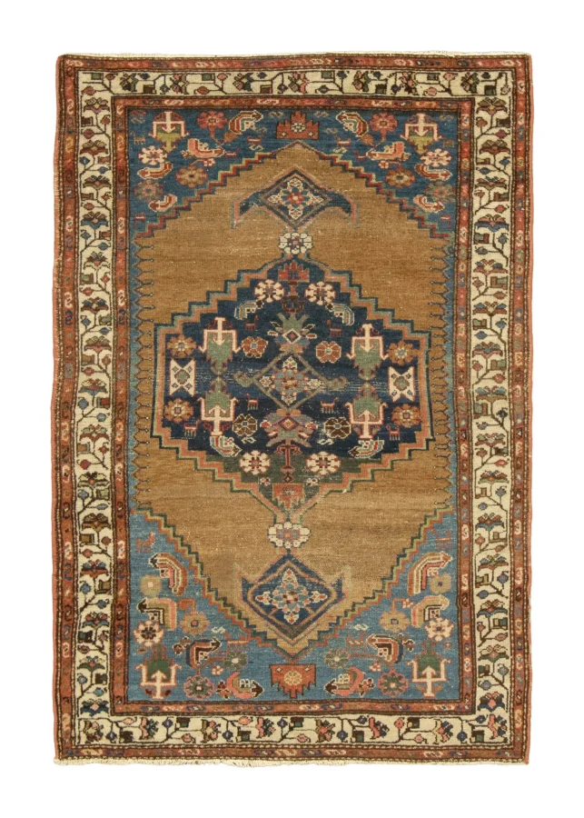 Antique Persian Heriz Runner with Geometric Floral Medallion Design - Rug & Kilim
