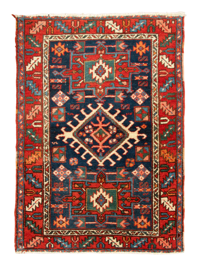 Antique Persian Hamadan Rug with Geometric Medallion Design - Rug & Kilim