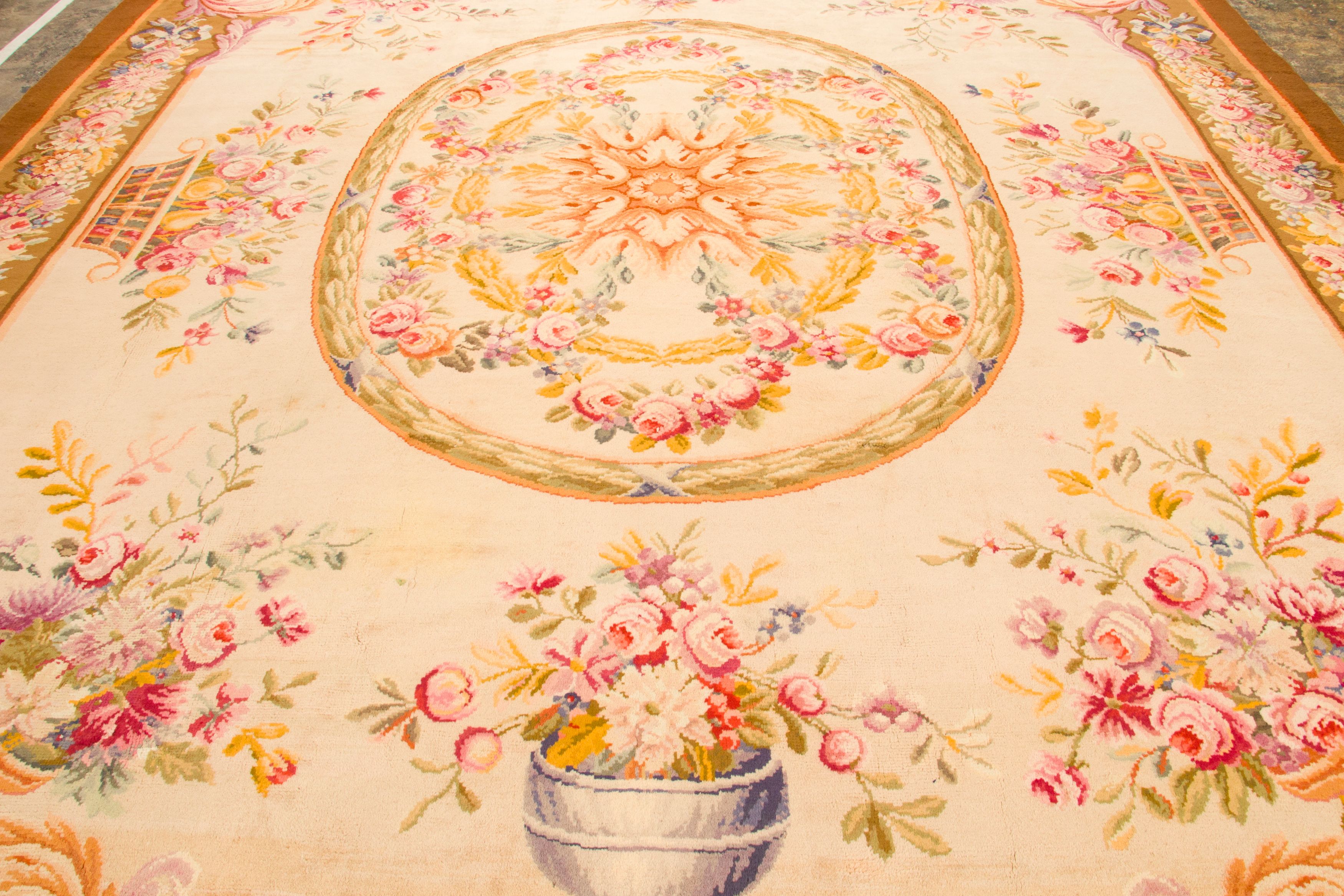 Oversized Antique French Savonnerie Rug