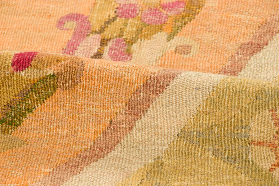 Oversized Antique Aubusson Floral Rug