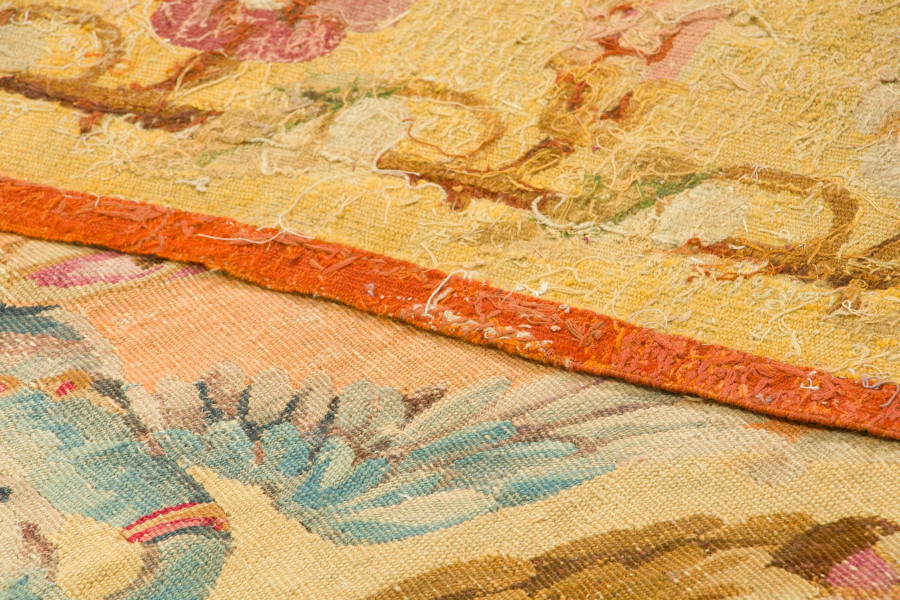 Oversized Antique Aubusson Floral Rug