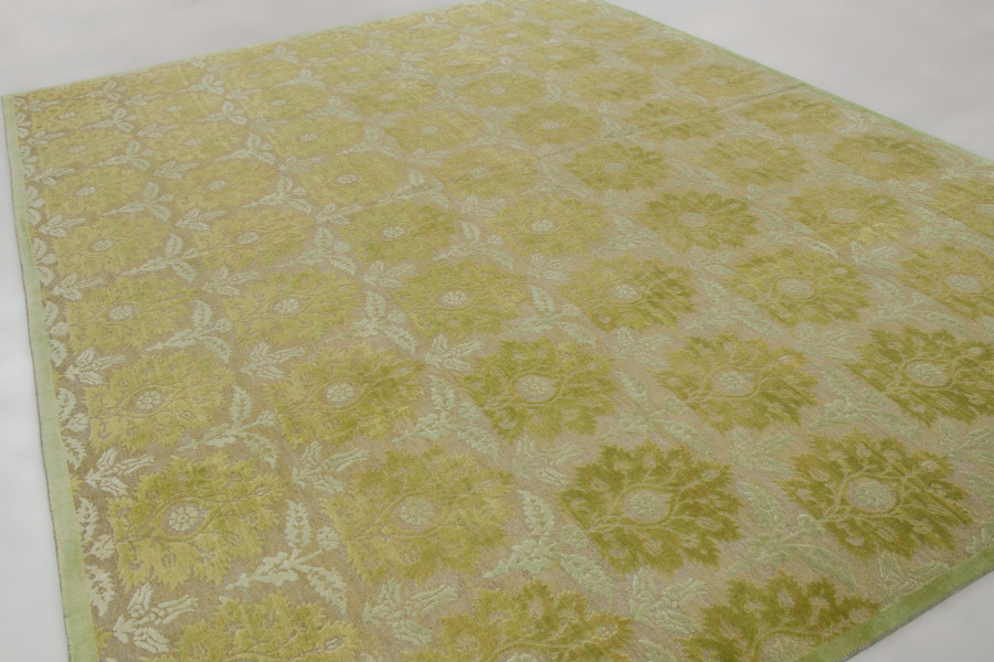 Block Print Floral Custom Rug