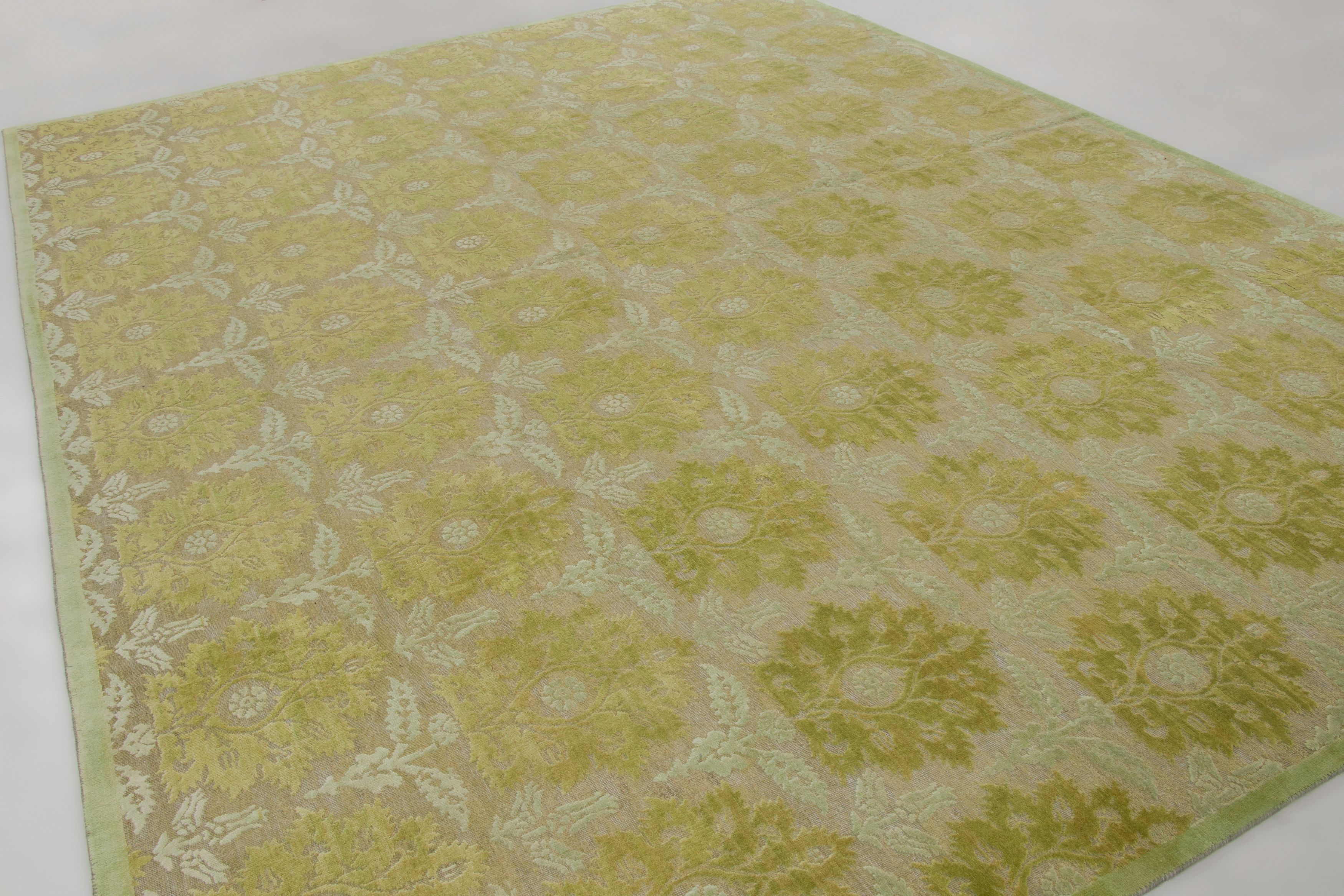 Block Print Floral Custom Rug