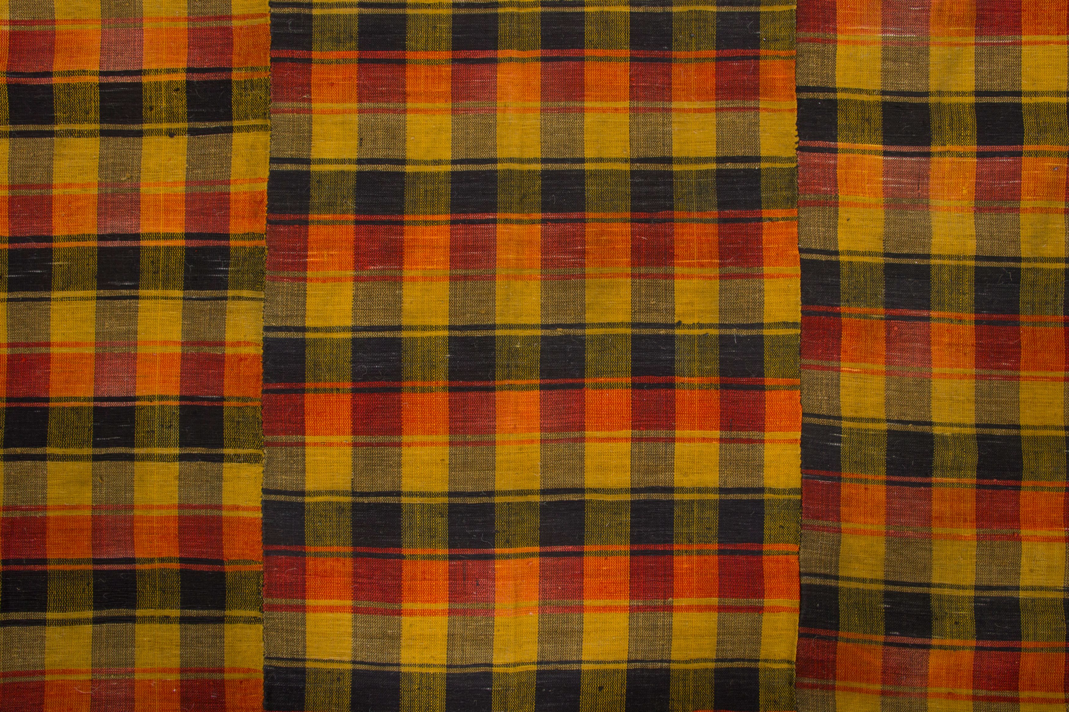 Vintage Kilim Checkered Rug