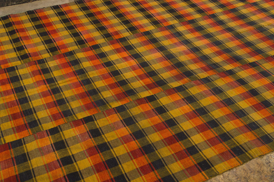 Vintage Kilim Checkered Rug