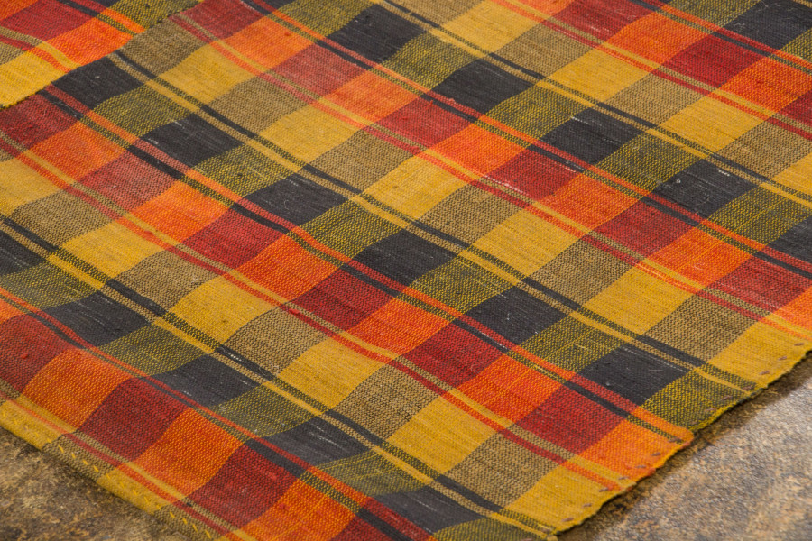 Vintage Kilim Checkered Rug