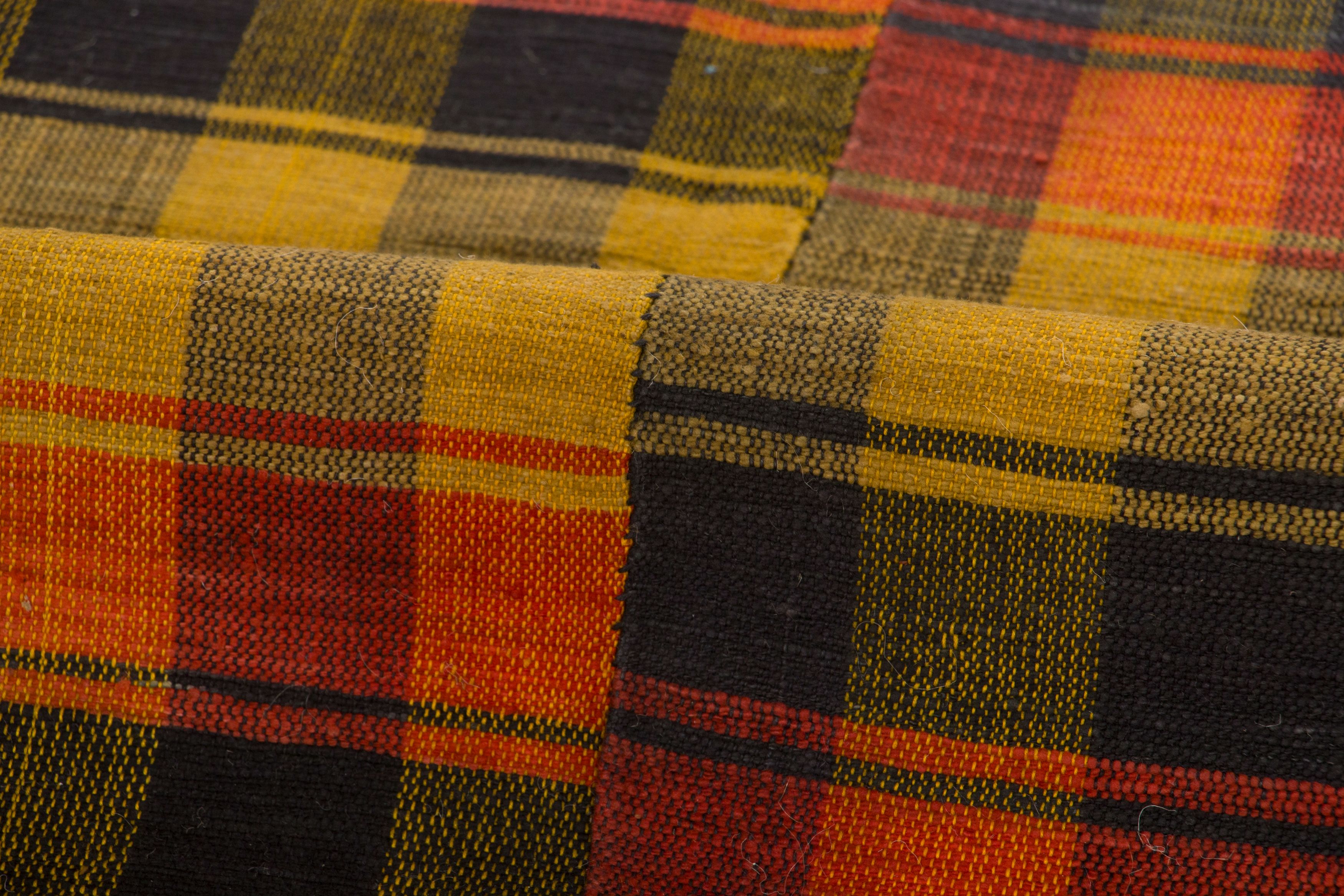 Vintage Kilim Checkered Rug