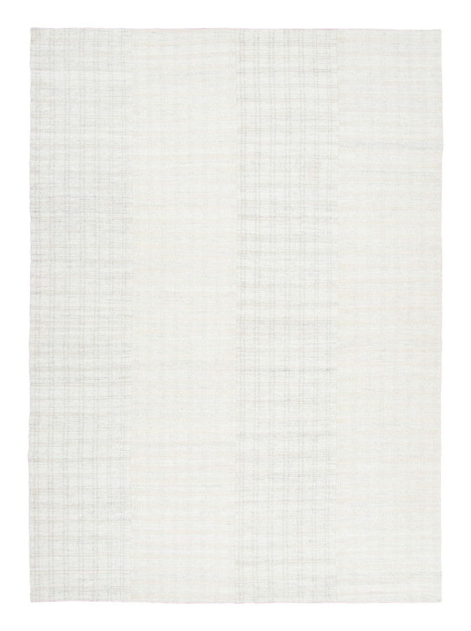Vintage Turkish Kilim Rug with Minimalist Design in Soft Cream - Rug & Kilim