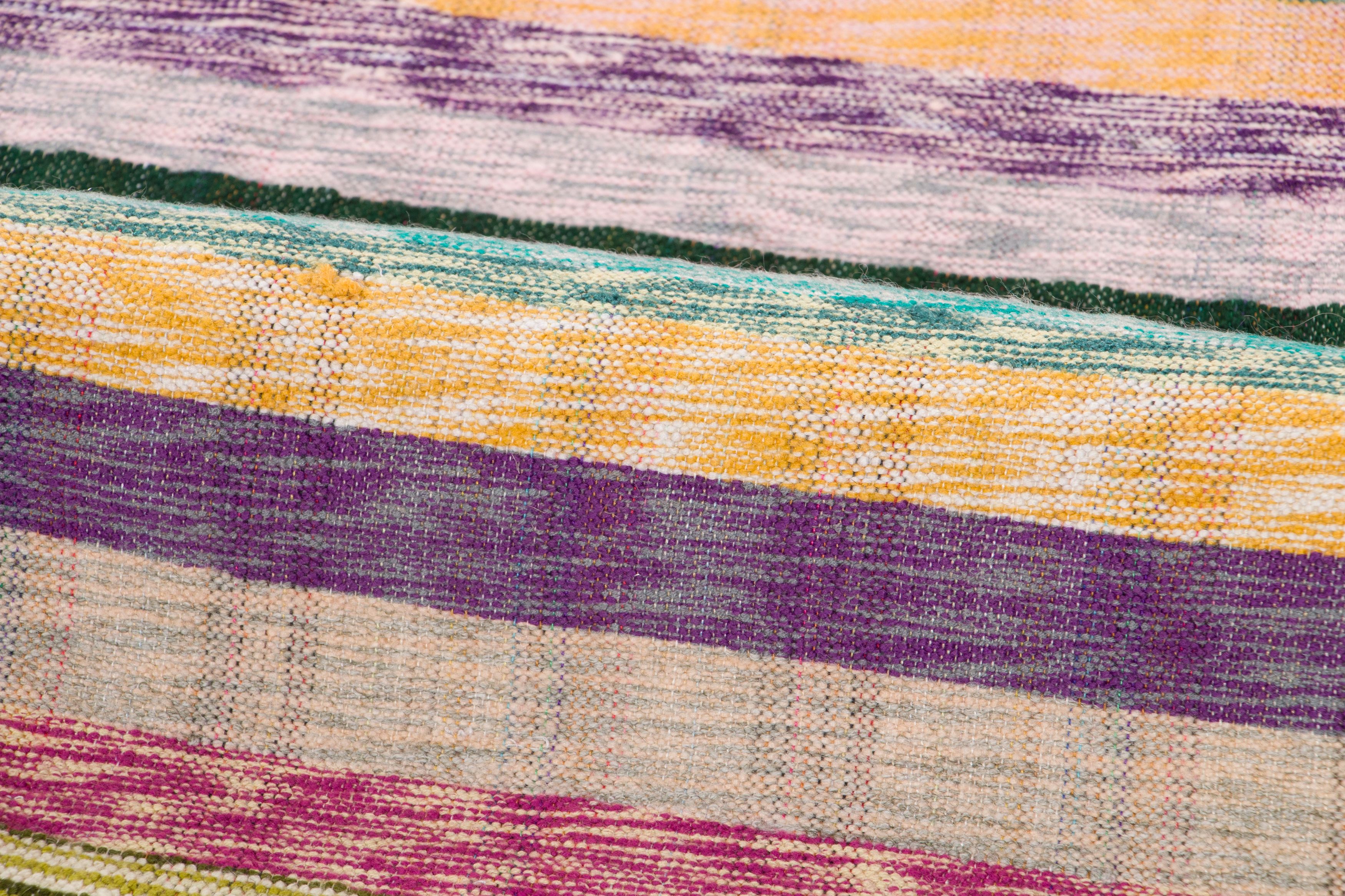 Vintage Turkish Striped Kilim Rug
