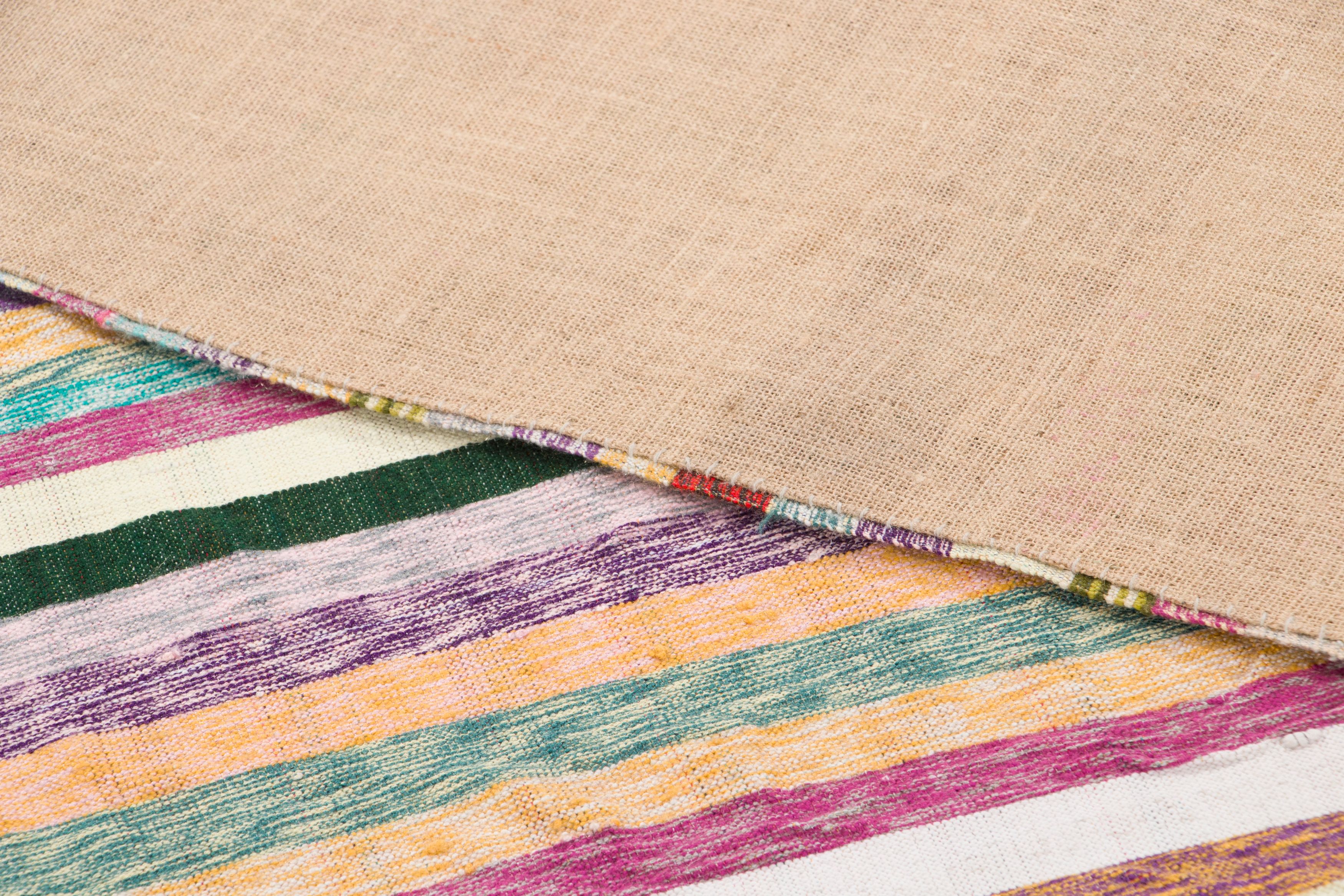 Vintage Turkish Striped Kilim Rug