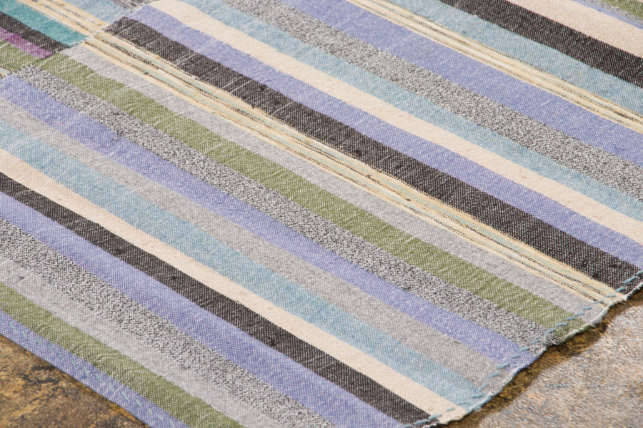 Vintage Turkish Striped Kilim Rug