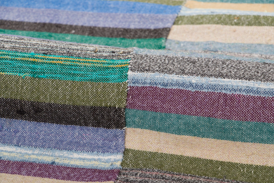 Vintage Turkish Striped Kilim Rug