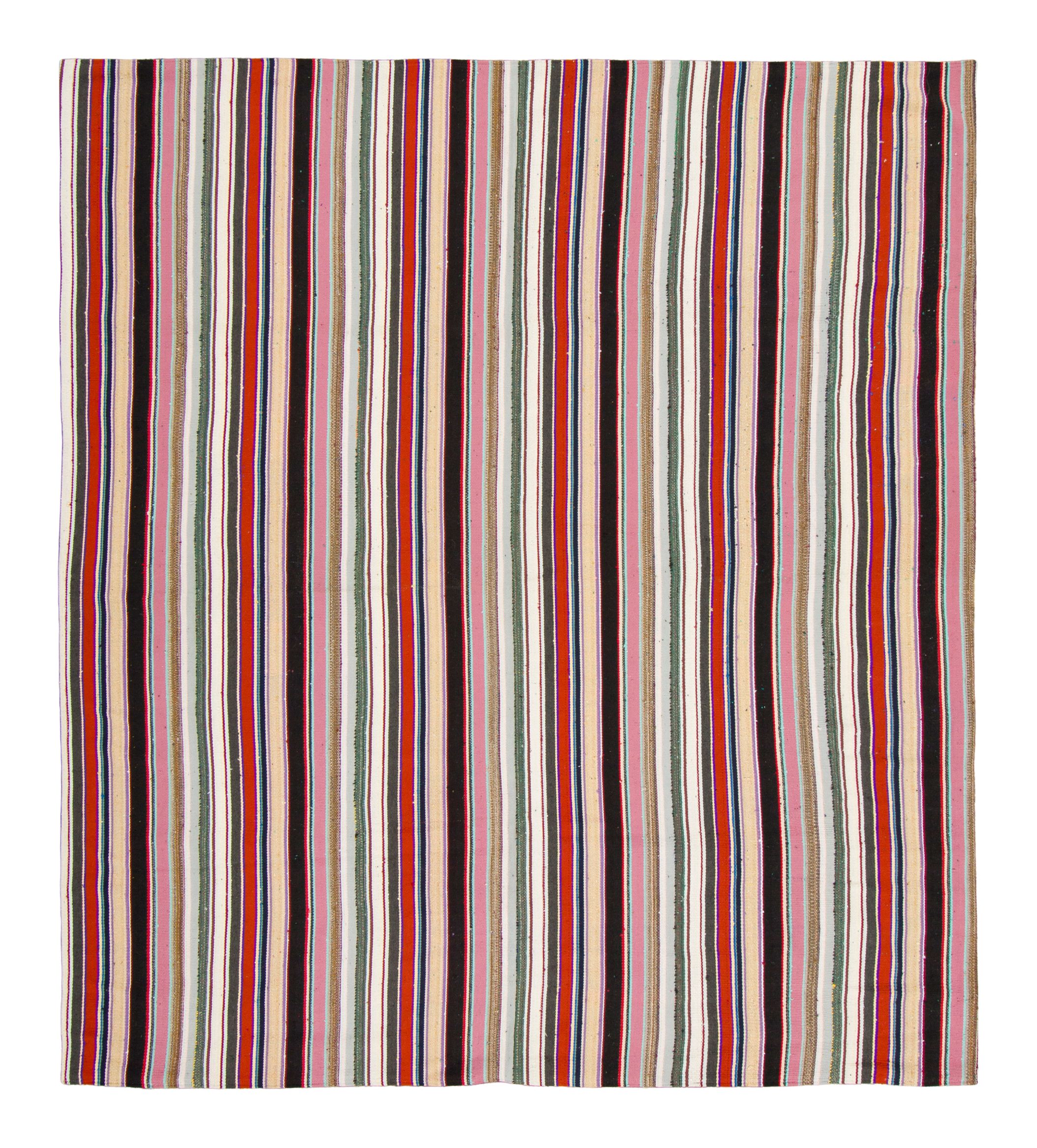 Vintage Chaput Kilim Striped Rug