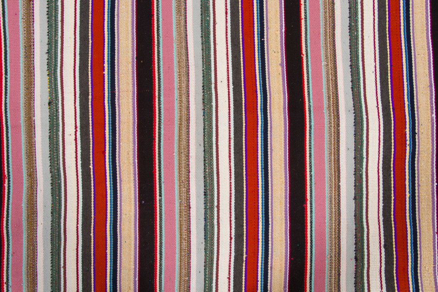 Vintage Chaput Kilim Striped Rug