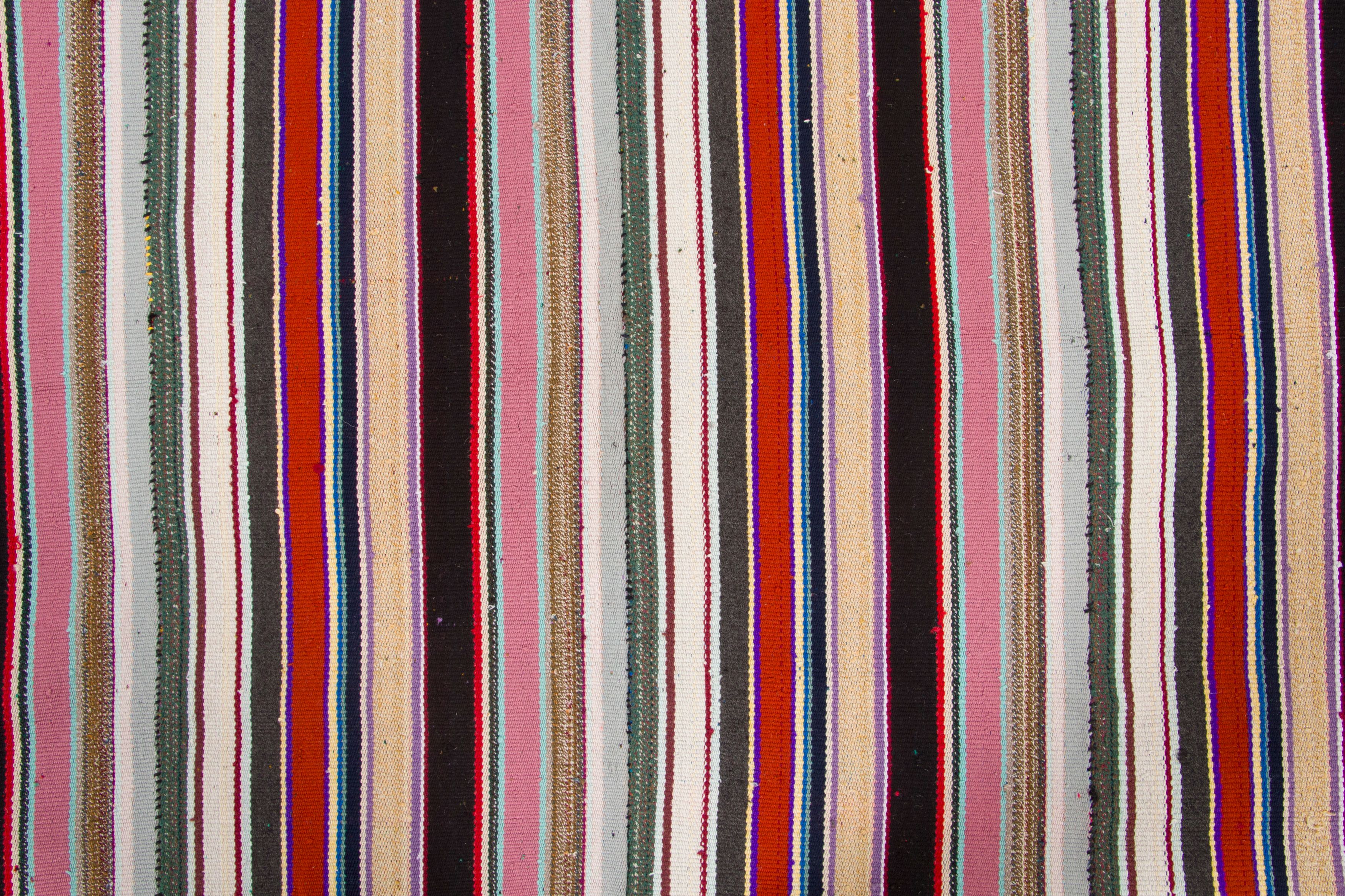 Vintage Chaput Kilim Striped Rug
