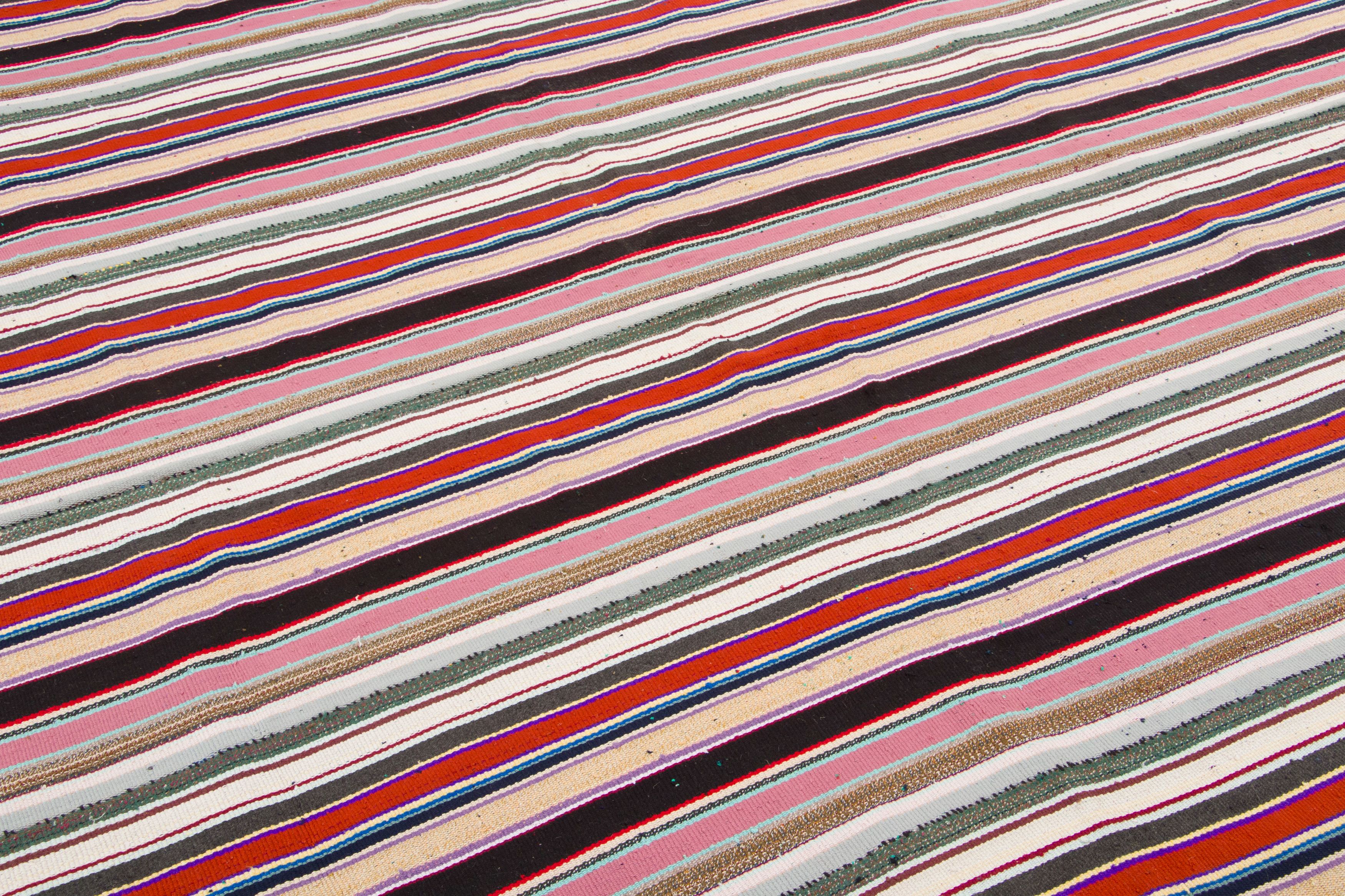 Vintage Chaput Kilim Striped Rug