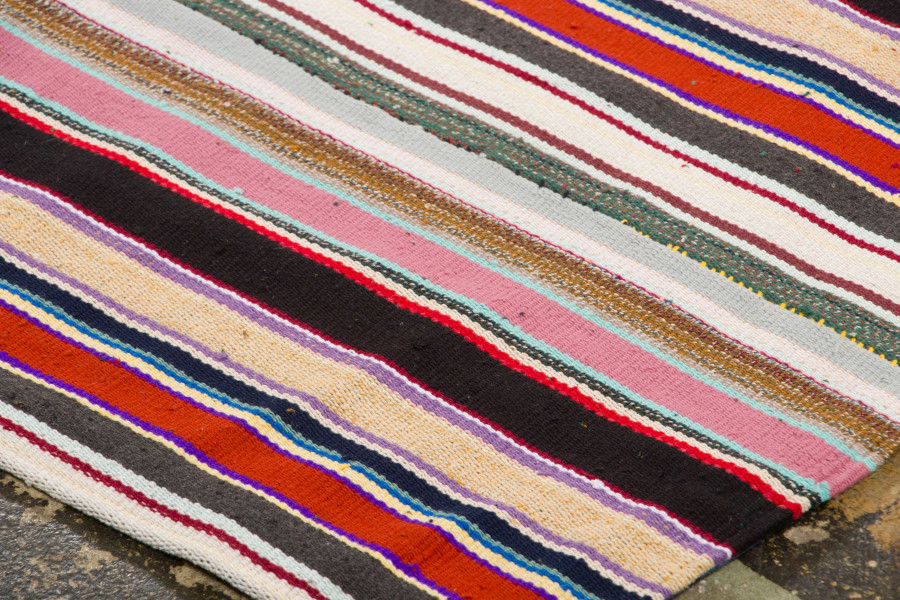Vintage Chaput Kilim Striped Rug
