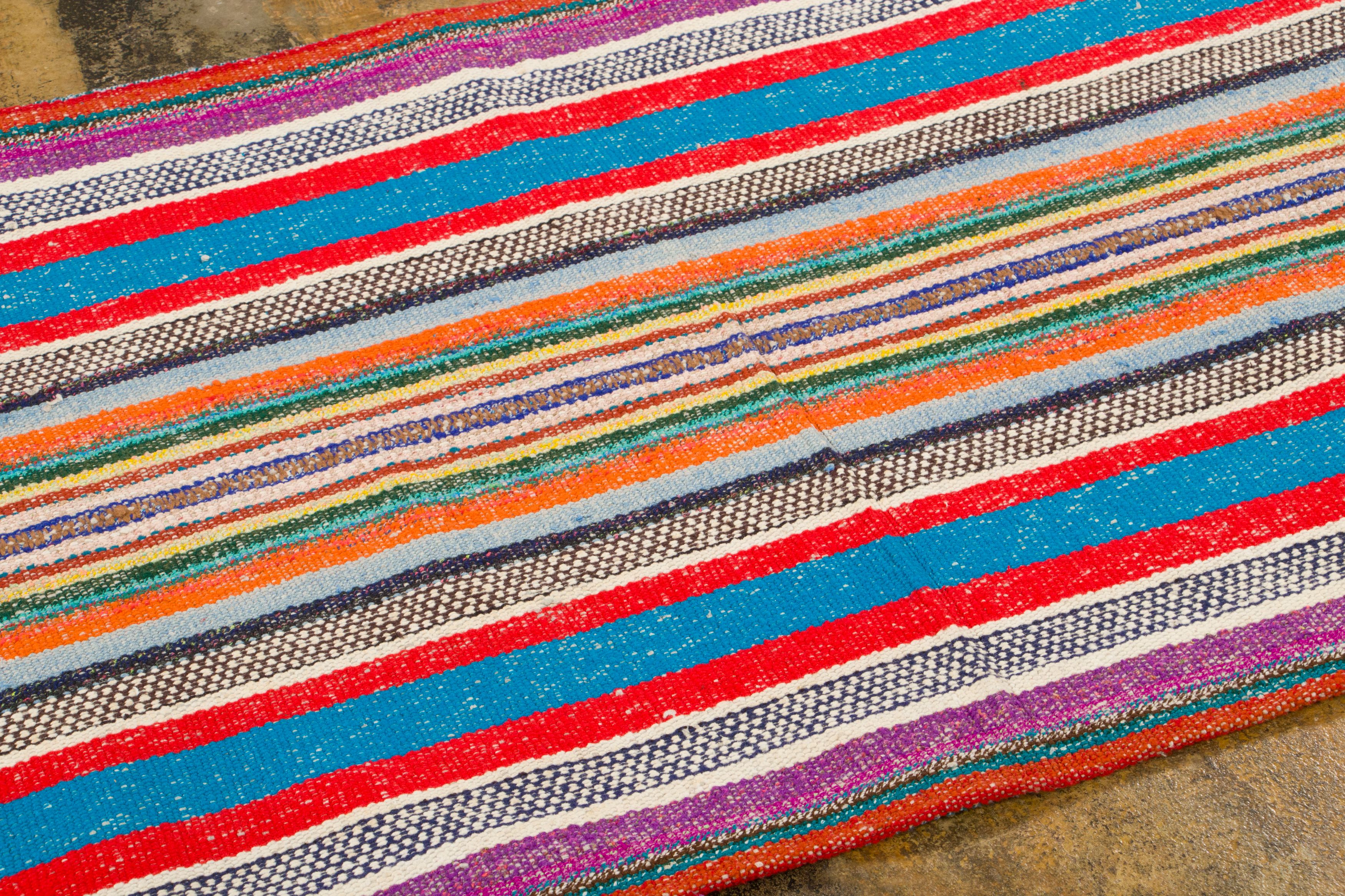 Vintage Chaput Kilim Striped Runner