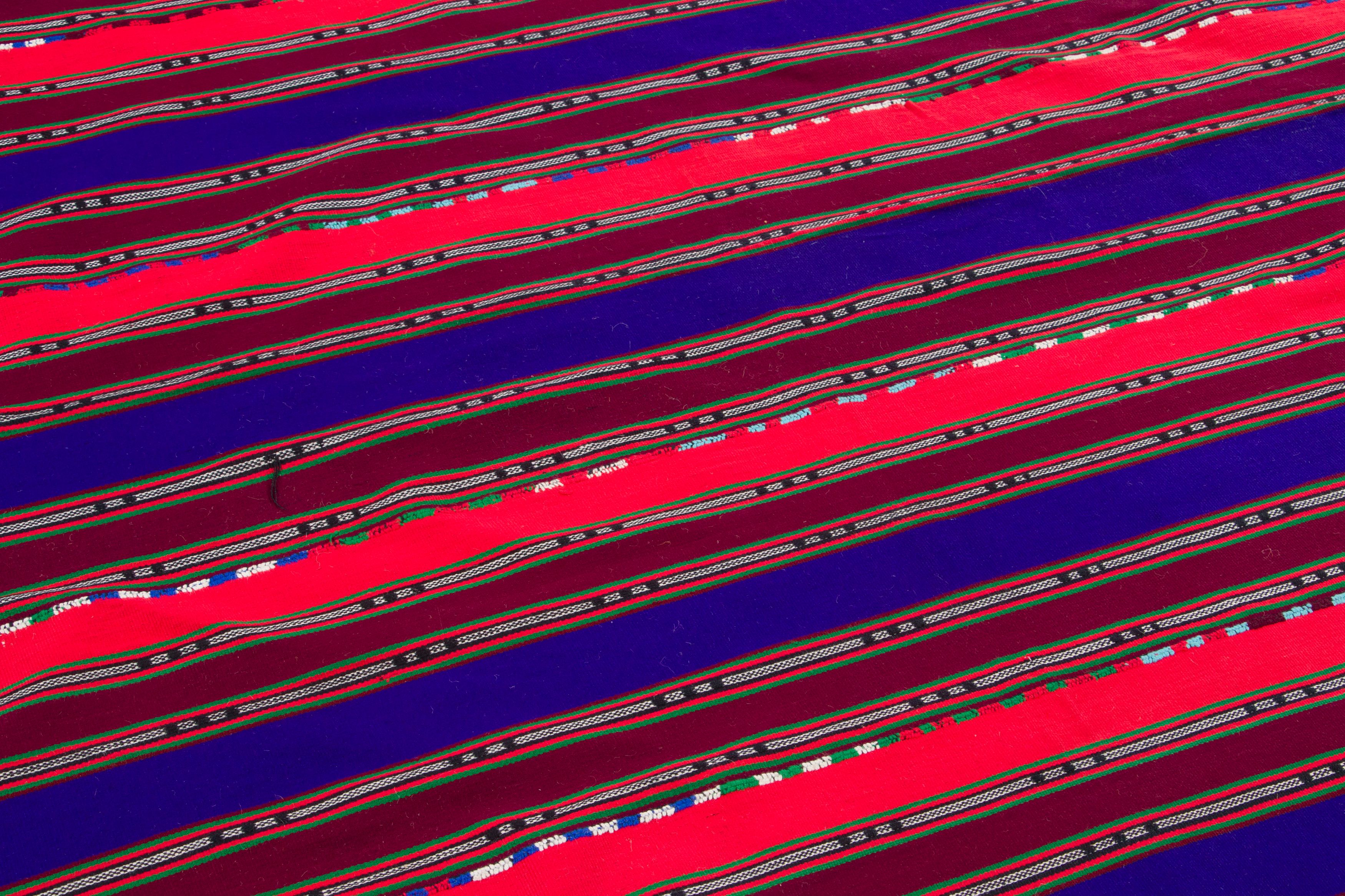 Vintage Chaput Striped Kilim Rug