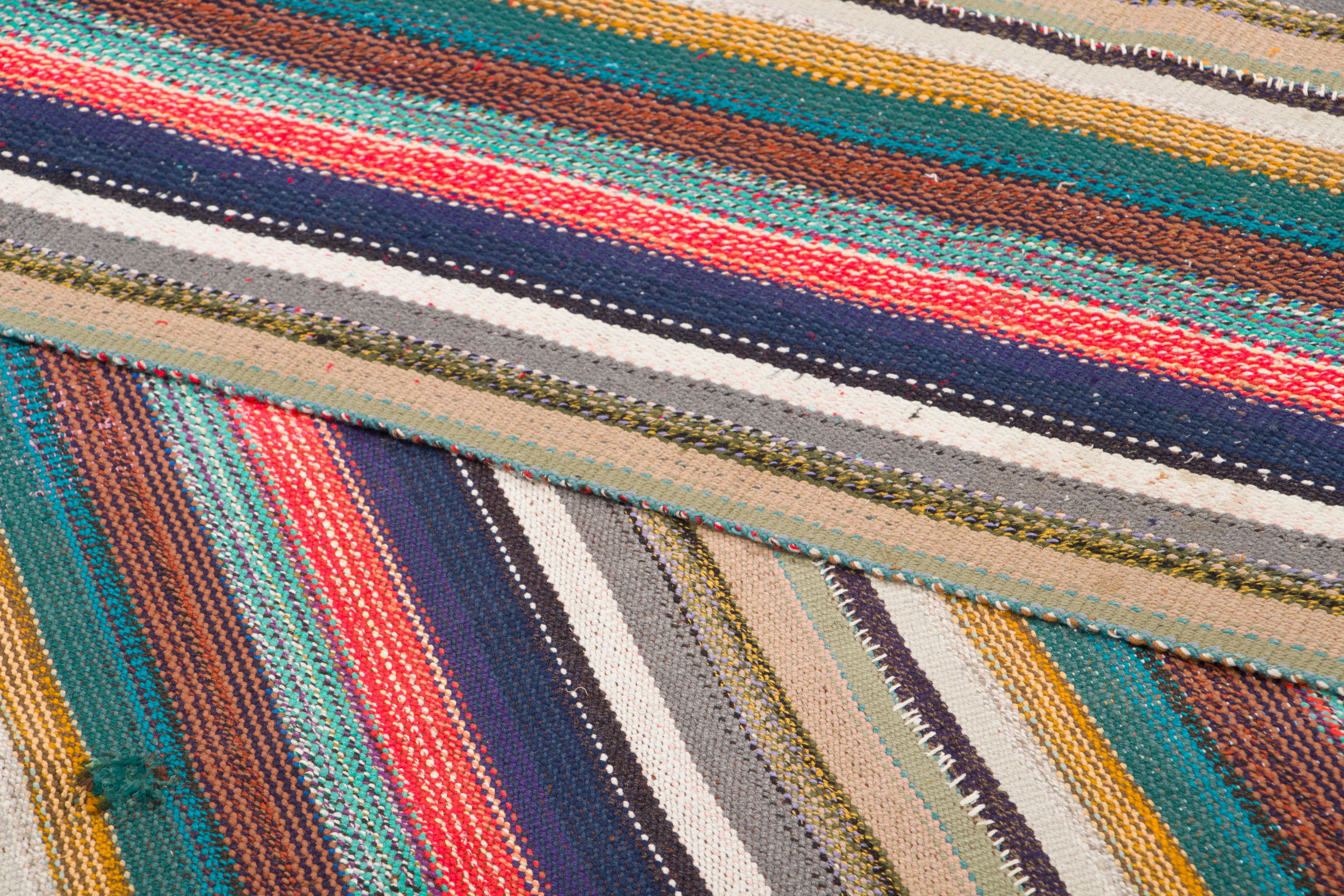 Vintage Chaput Kilim Striped Rug