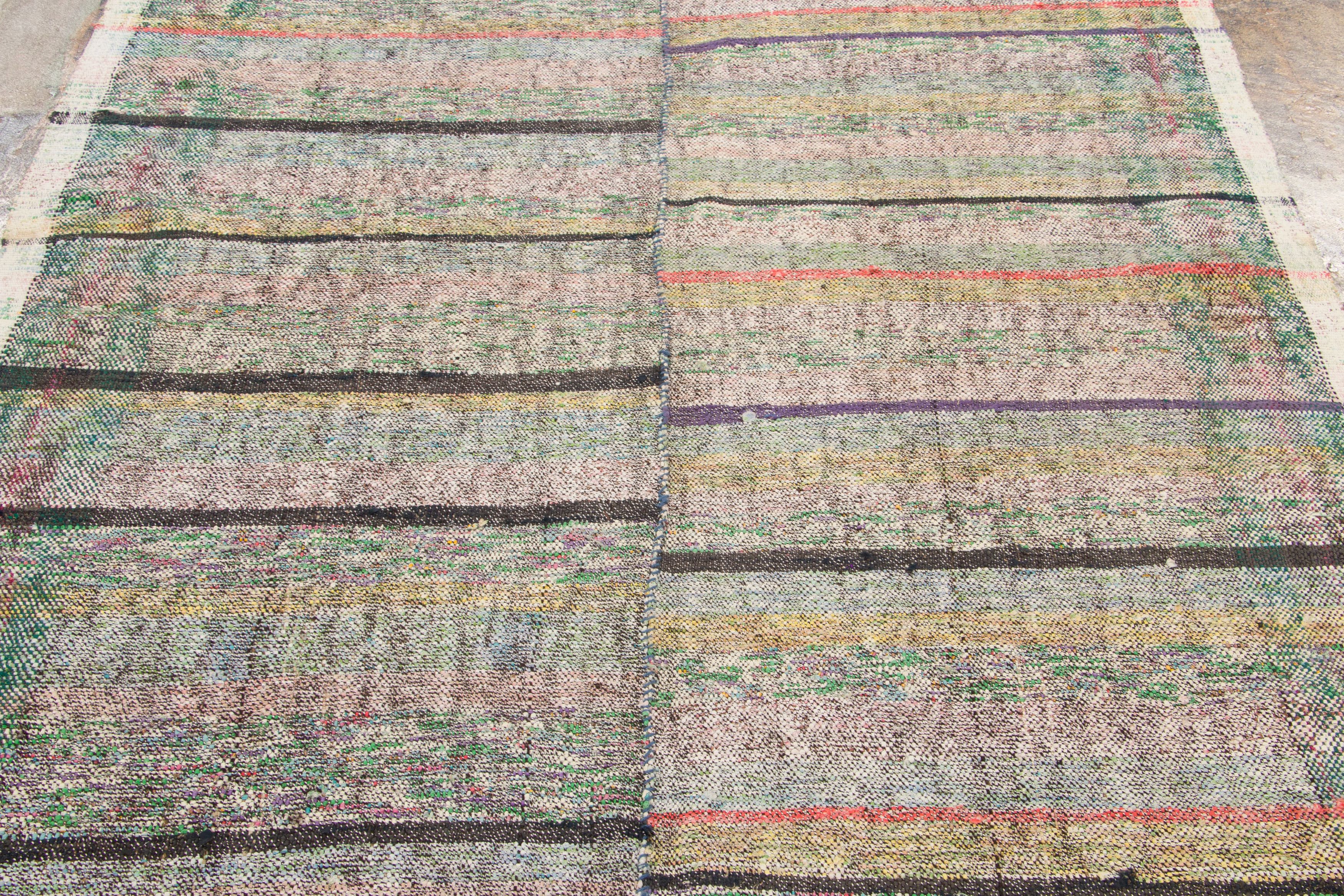 Vintage Chaput Kilim Striped Rug