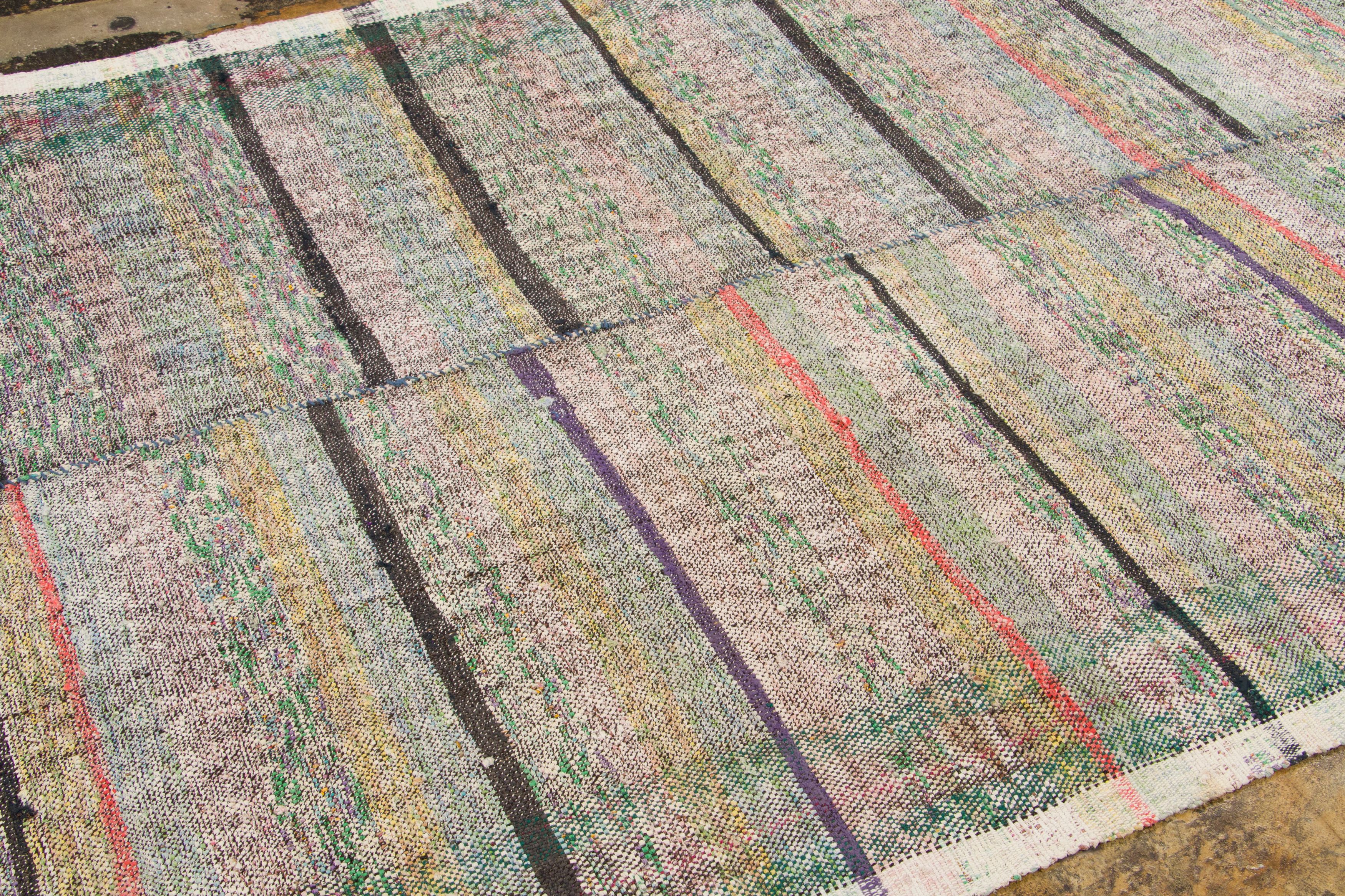 Vintage Chaput Kilim Striped Rug