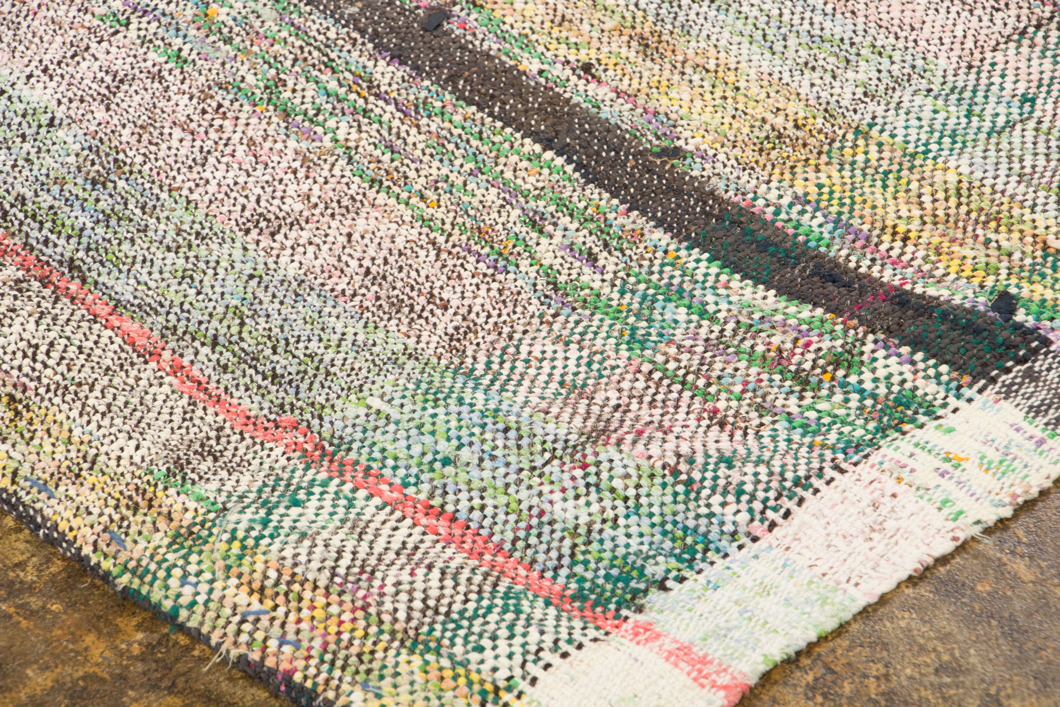 Vintage Chaput Kilim Striped Rug