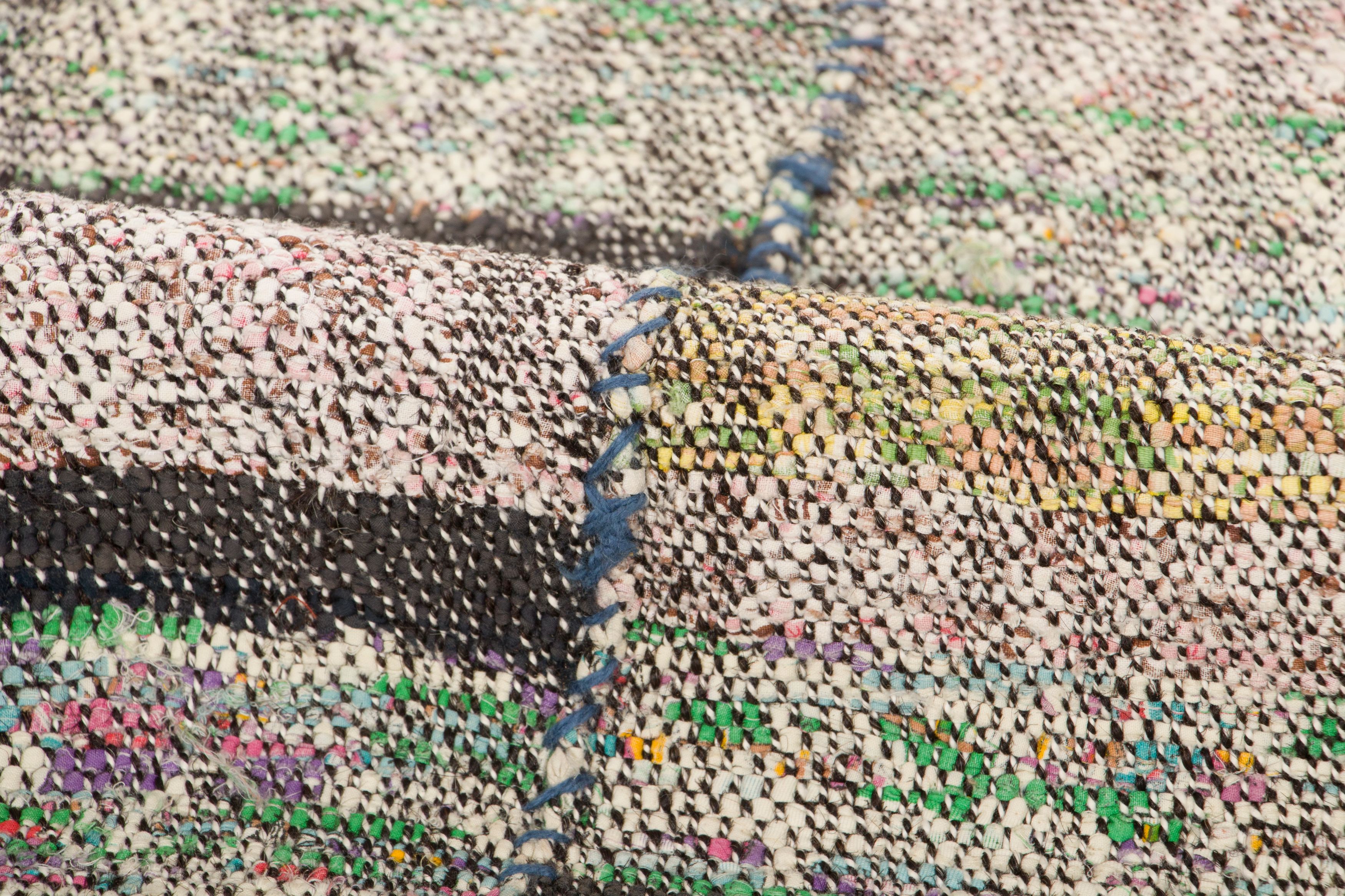 Vintage Chaput Kilim Striped Rug