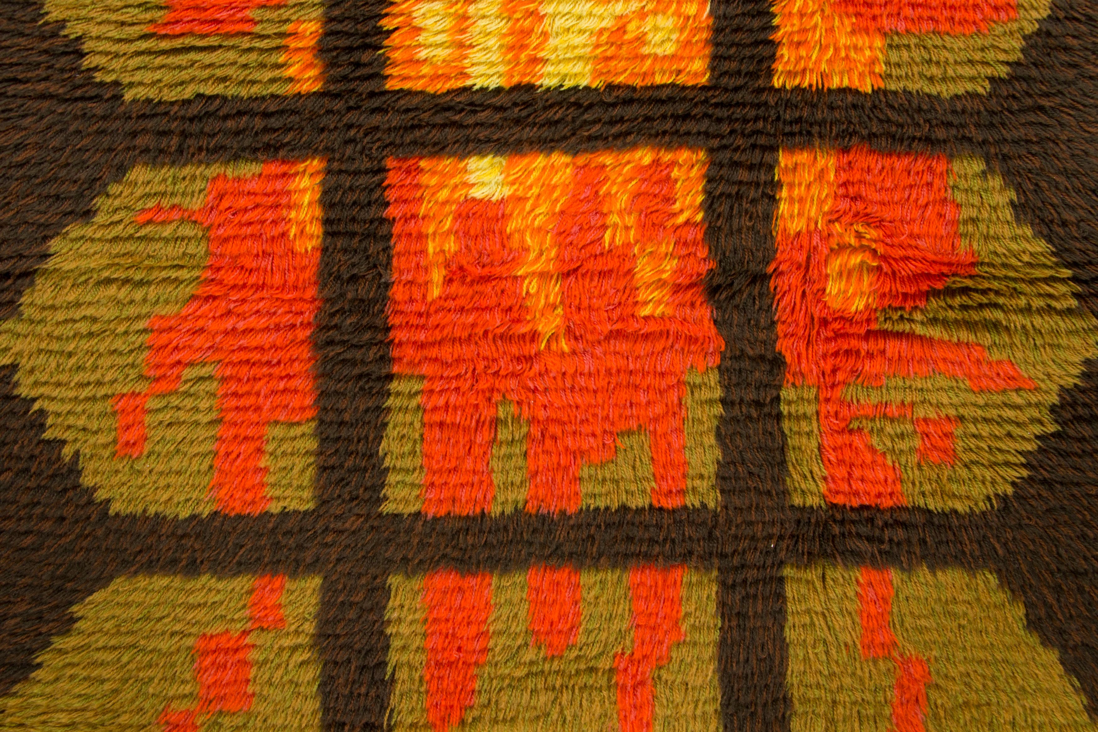 Vintage Scandinavian Rya Rug
