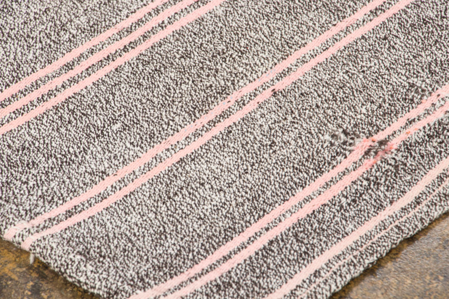 Vintage Turkish Panelled Striped Kilim Rug