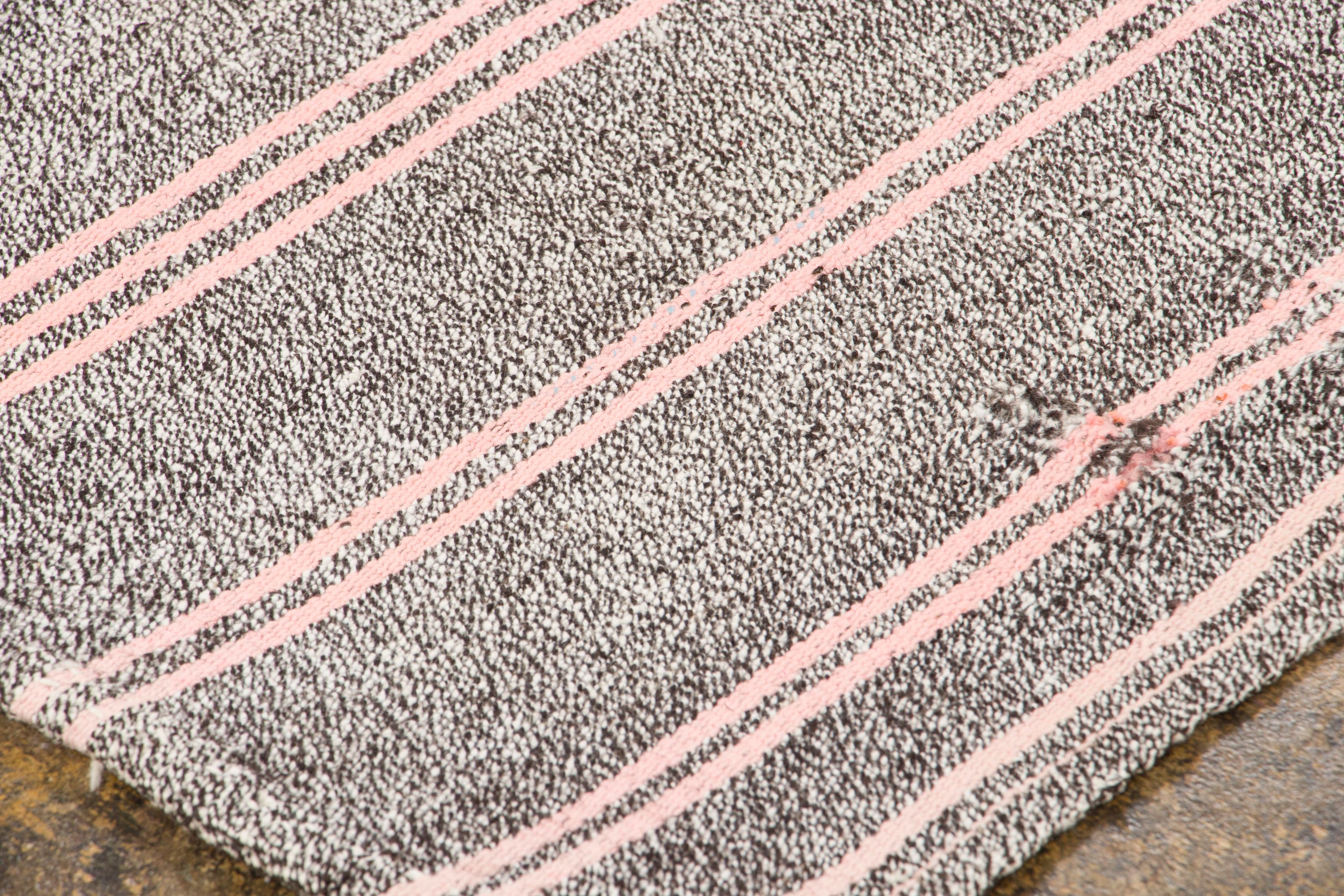 Vintage Turkish Panelled Striped Kilim Rug