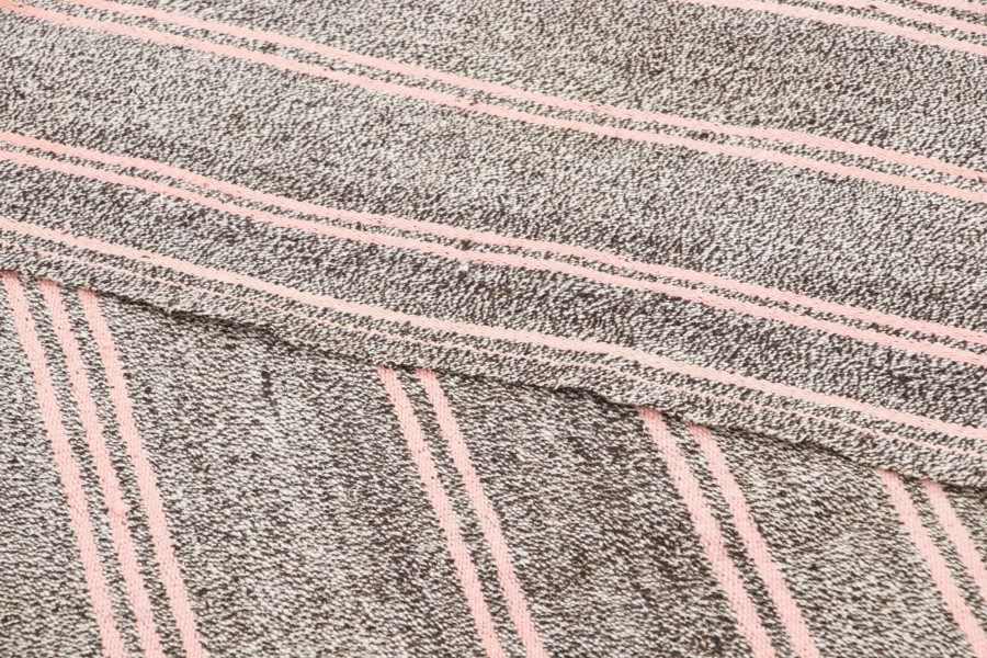 Vintage Turkish Panelled Striped Kilim Rug