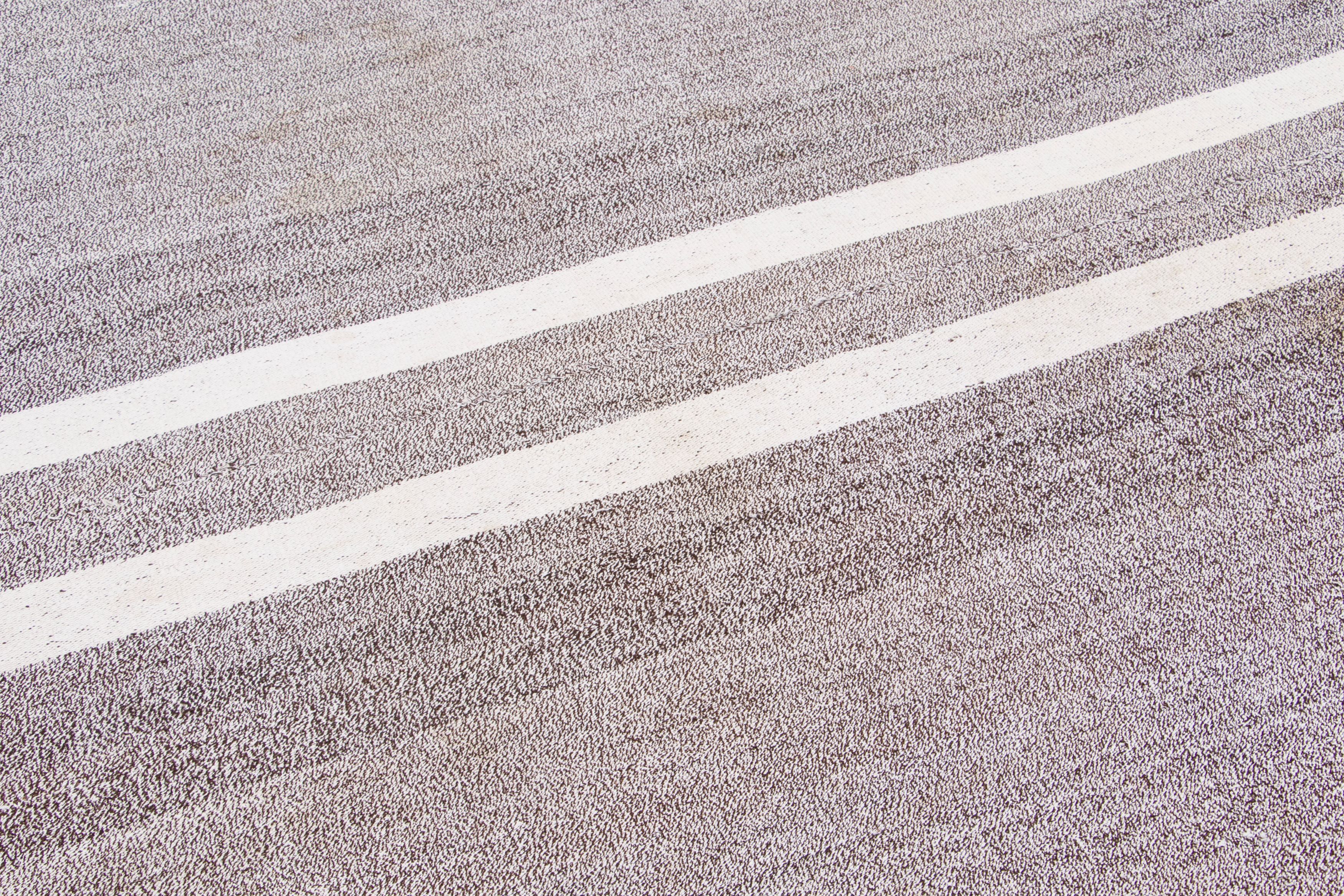 Vintage Turkish Panelled Striped Kilim Rug