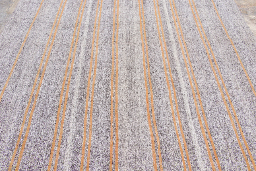 Vintage Turkish Panelled Striped Kilim Rug