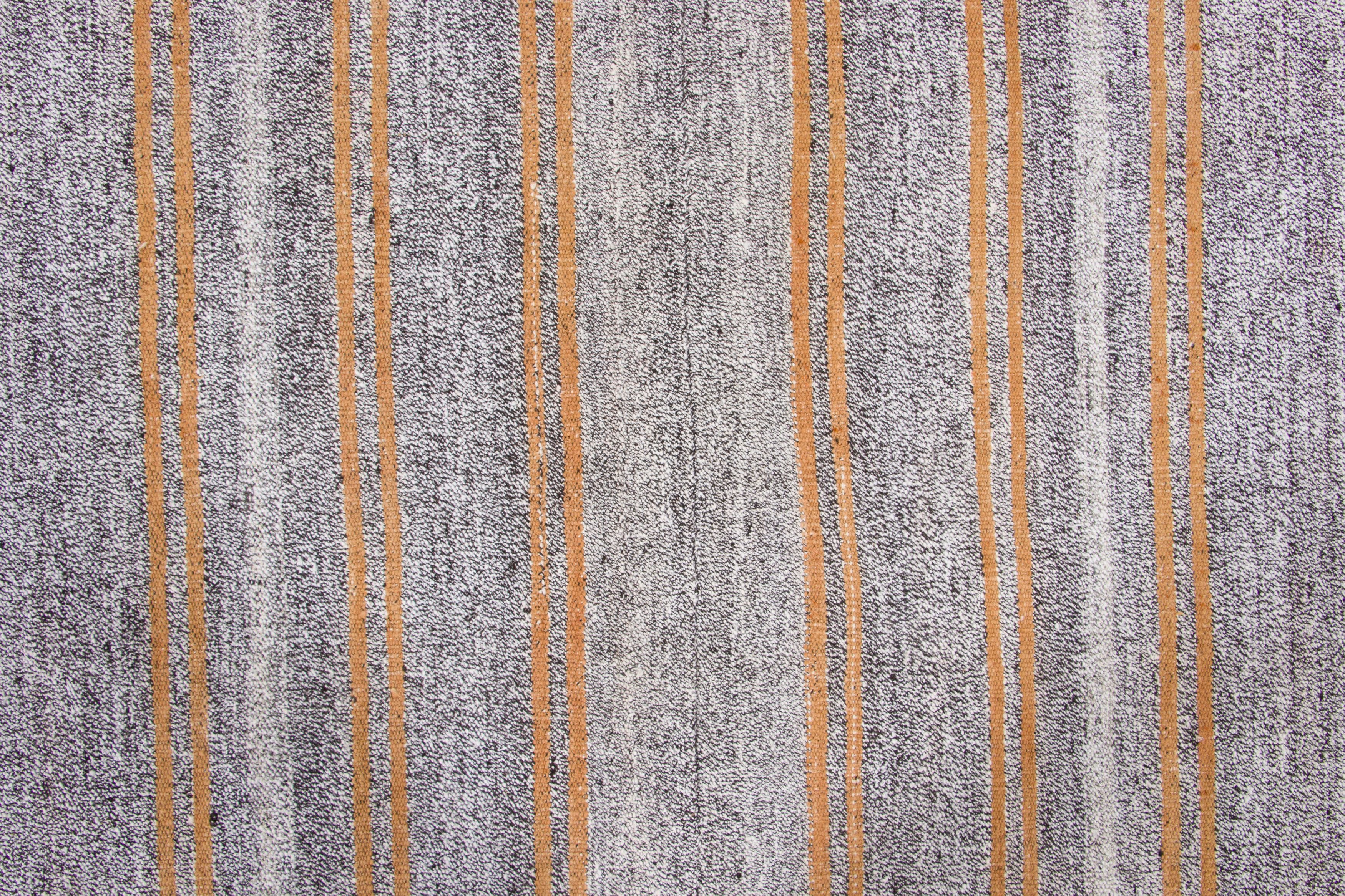 Vintage Turkish Panelled Striped Kilim Rug