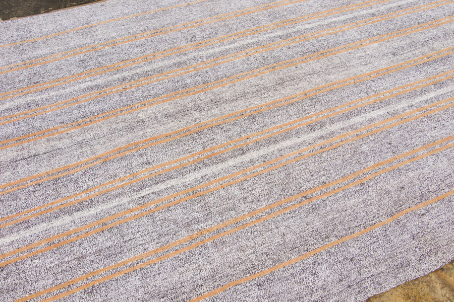 Vintage Turkish Panelled Striped Kilim Rug