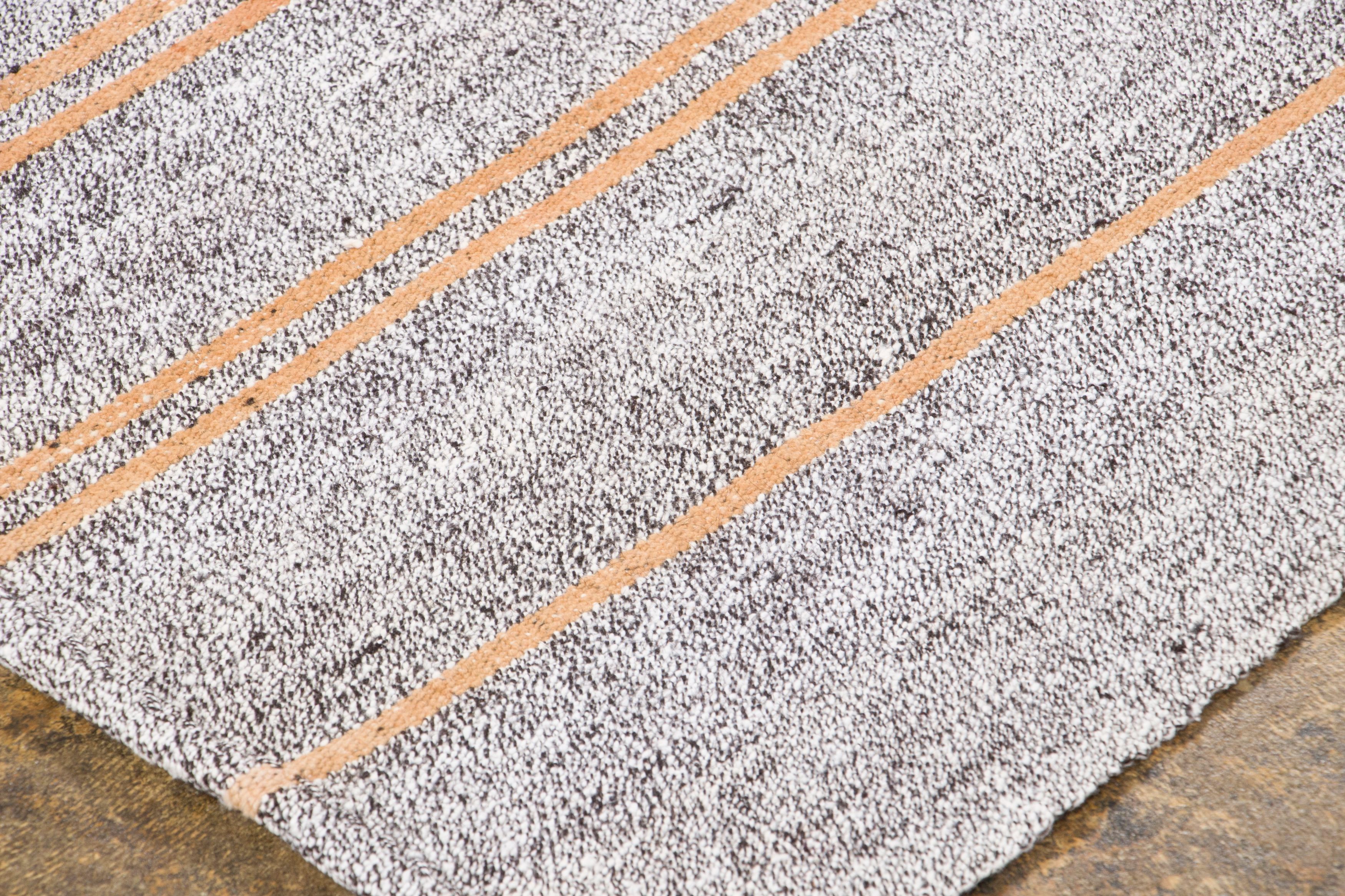Vintage Turkish Panelled Striped Kilim Rug