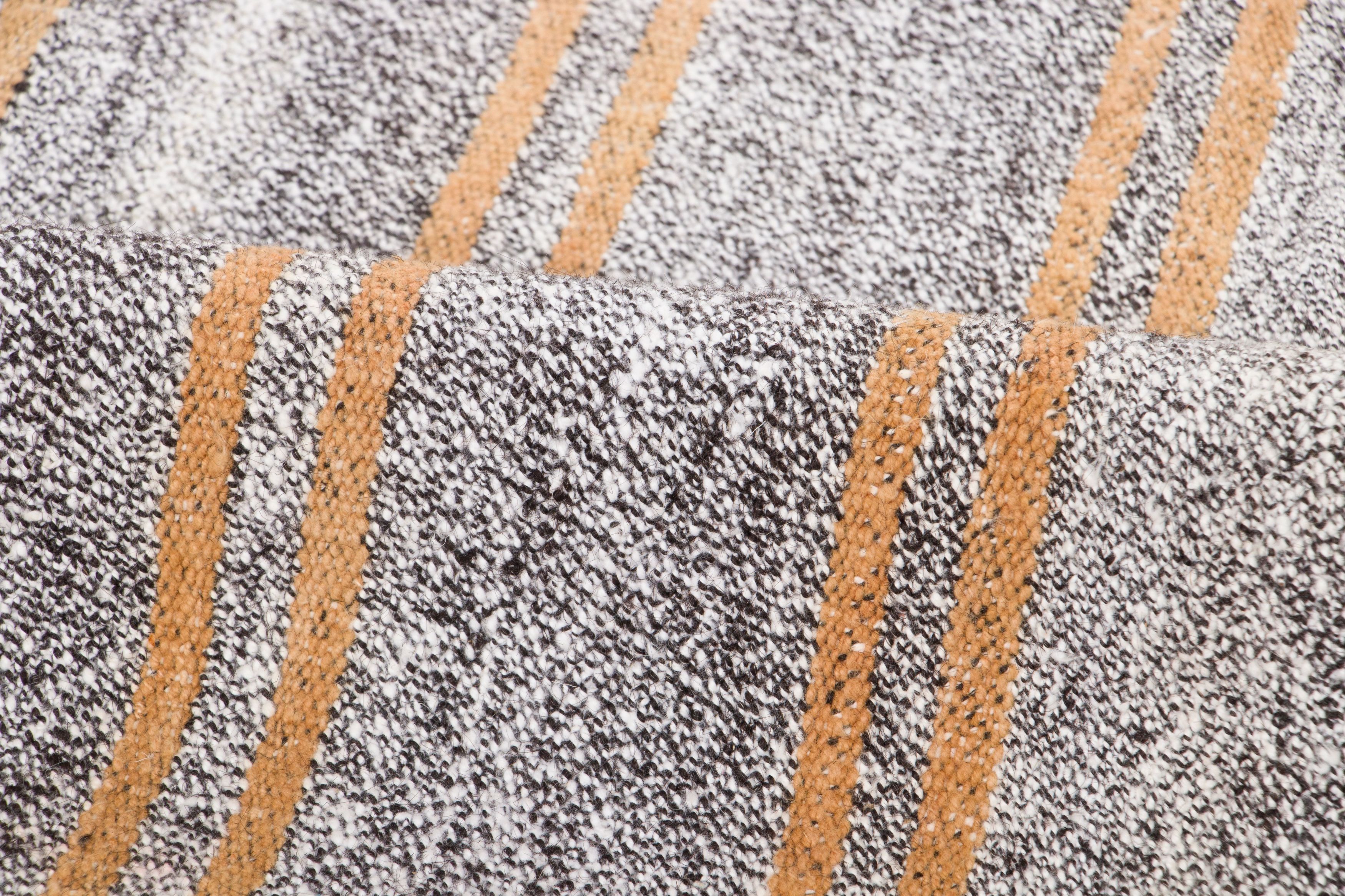 Vintage Turkish Panelled Striped Kilim Rug