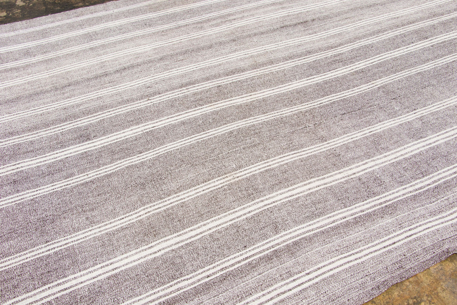 Vintage Turkish Panelled Striped Kilim Rug