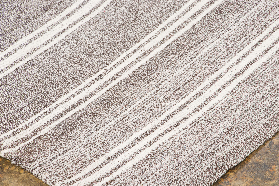 Vintage Turkish Panelled Striped Kilim Rug