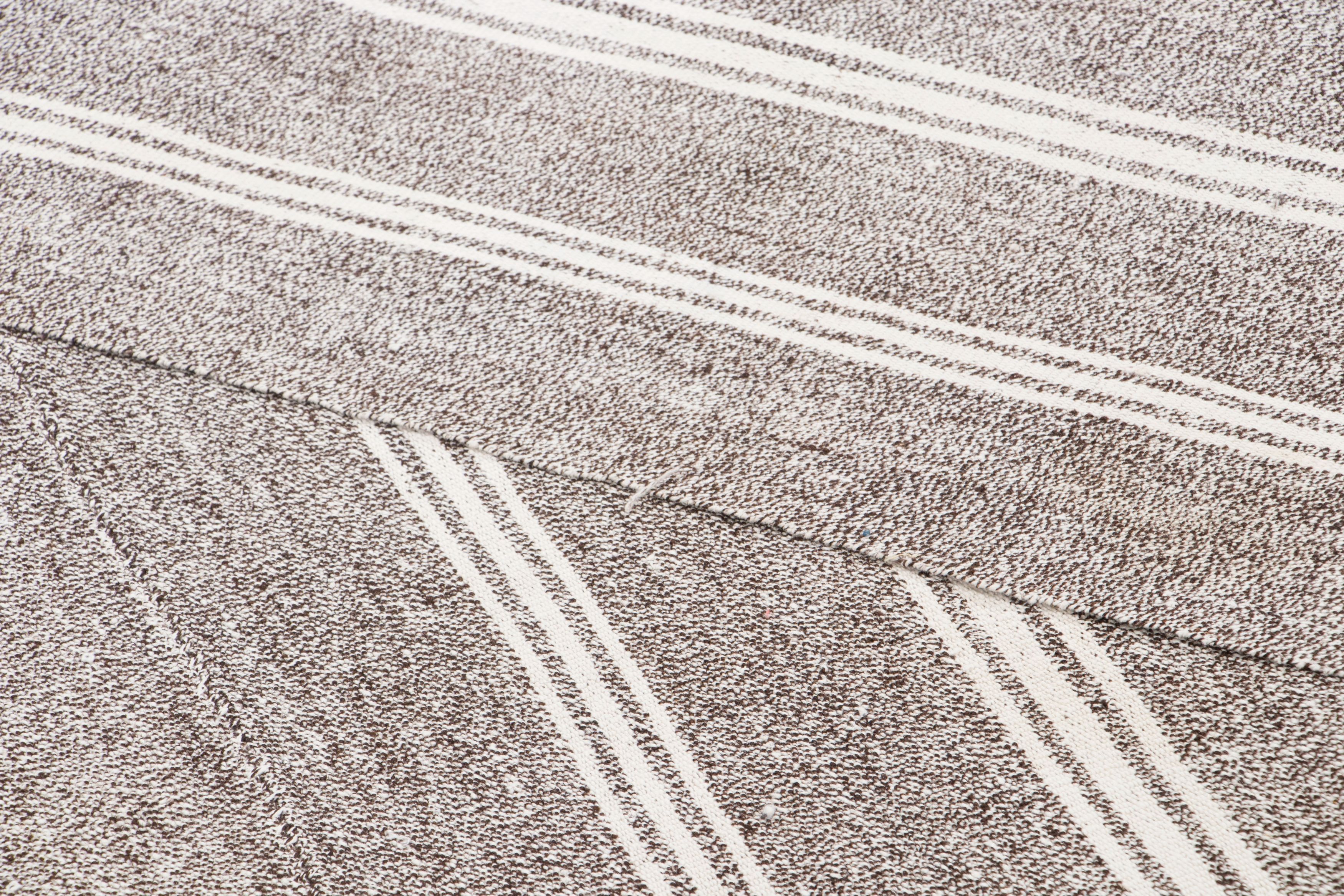 Vintage Turkish Panelled Striped Kilim Rug