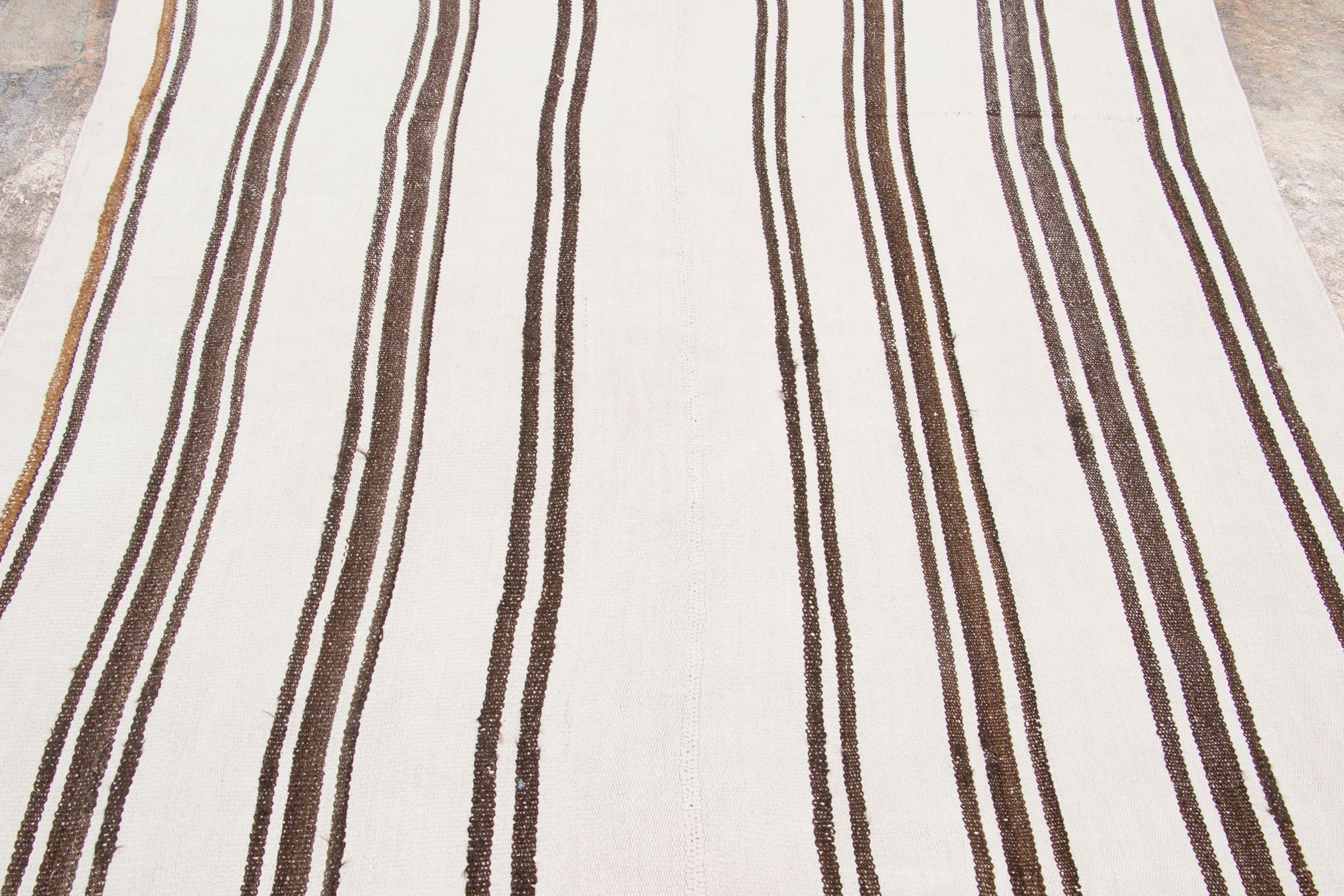 Vintage Turkish Striped Kilim Rug