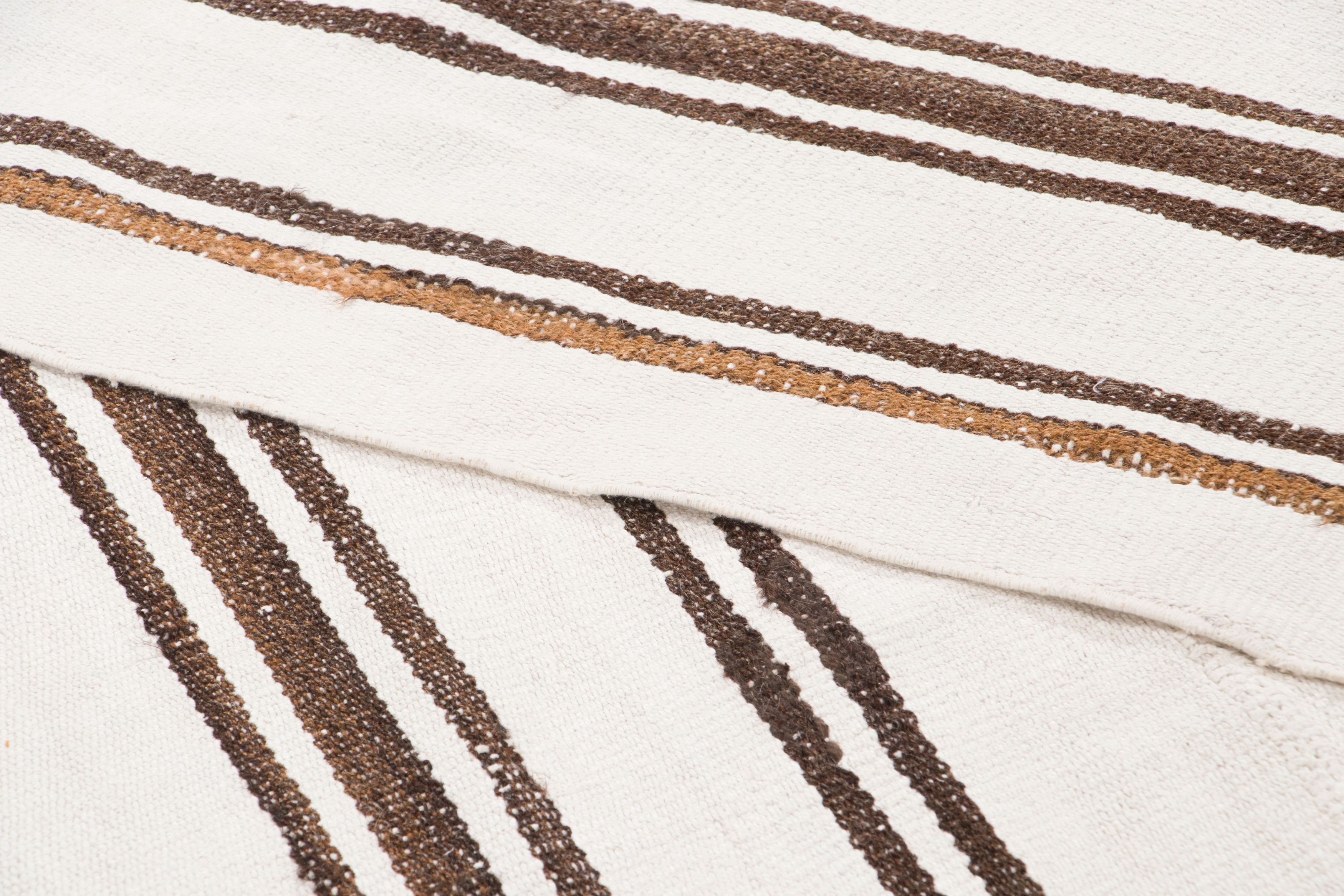 Vintage Turkish Striped Kilim Rug